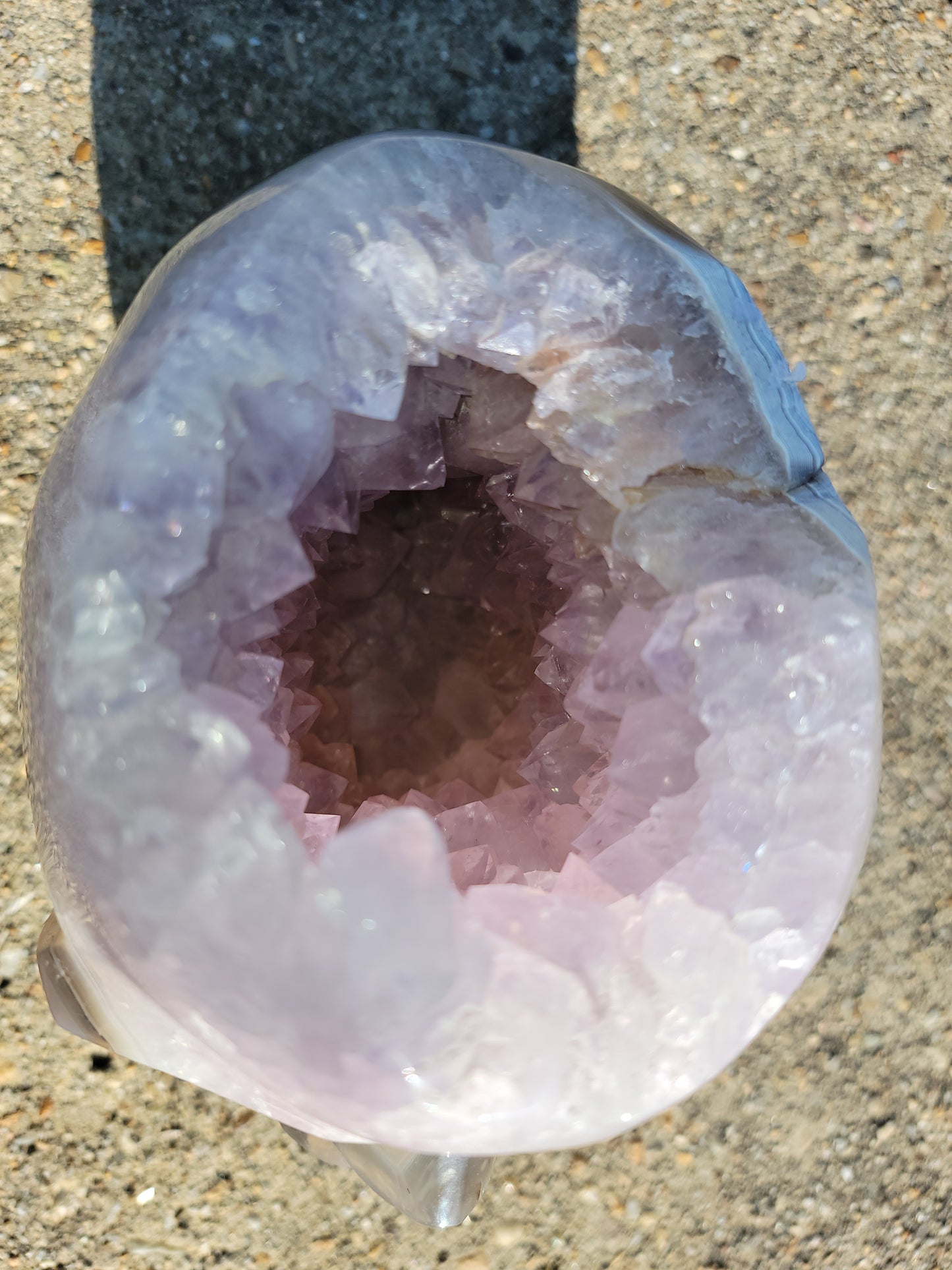 Agate Skull With Amethyst Druzy