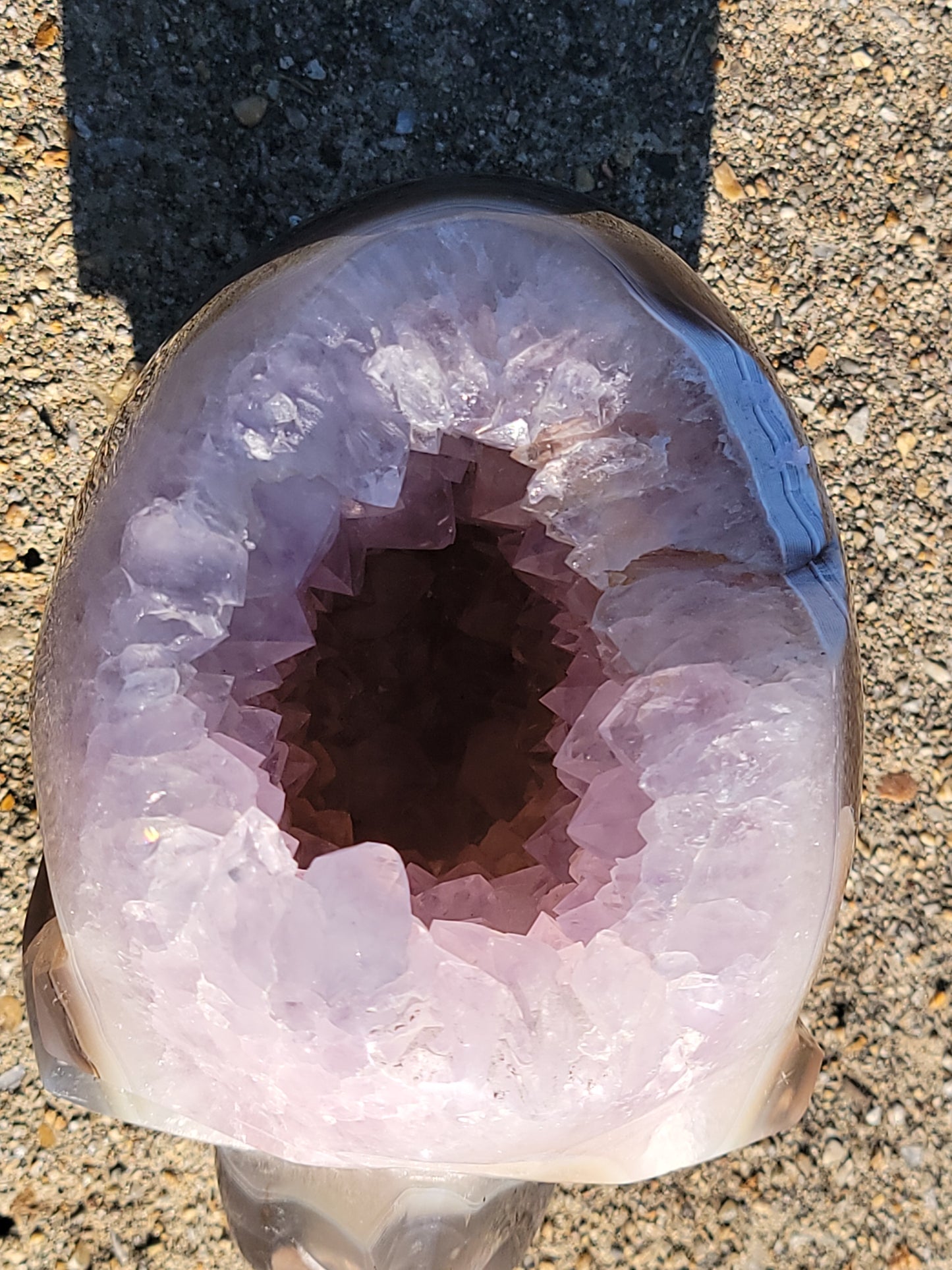 Agate Skull With Amethyst Druzy