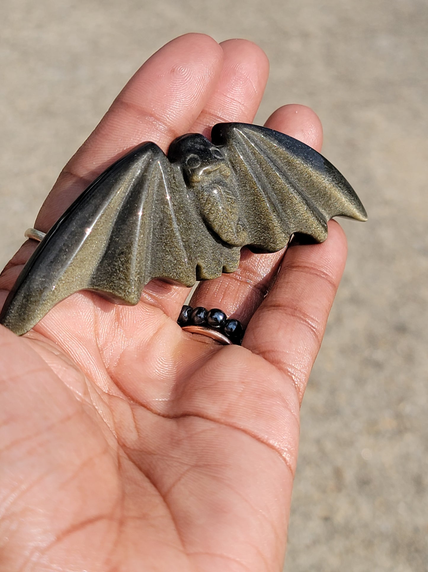 Gold Sheen Obsidian Bat