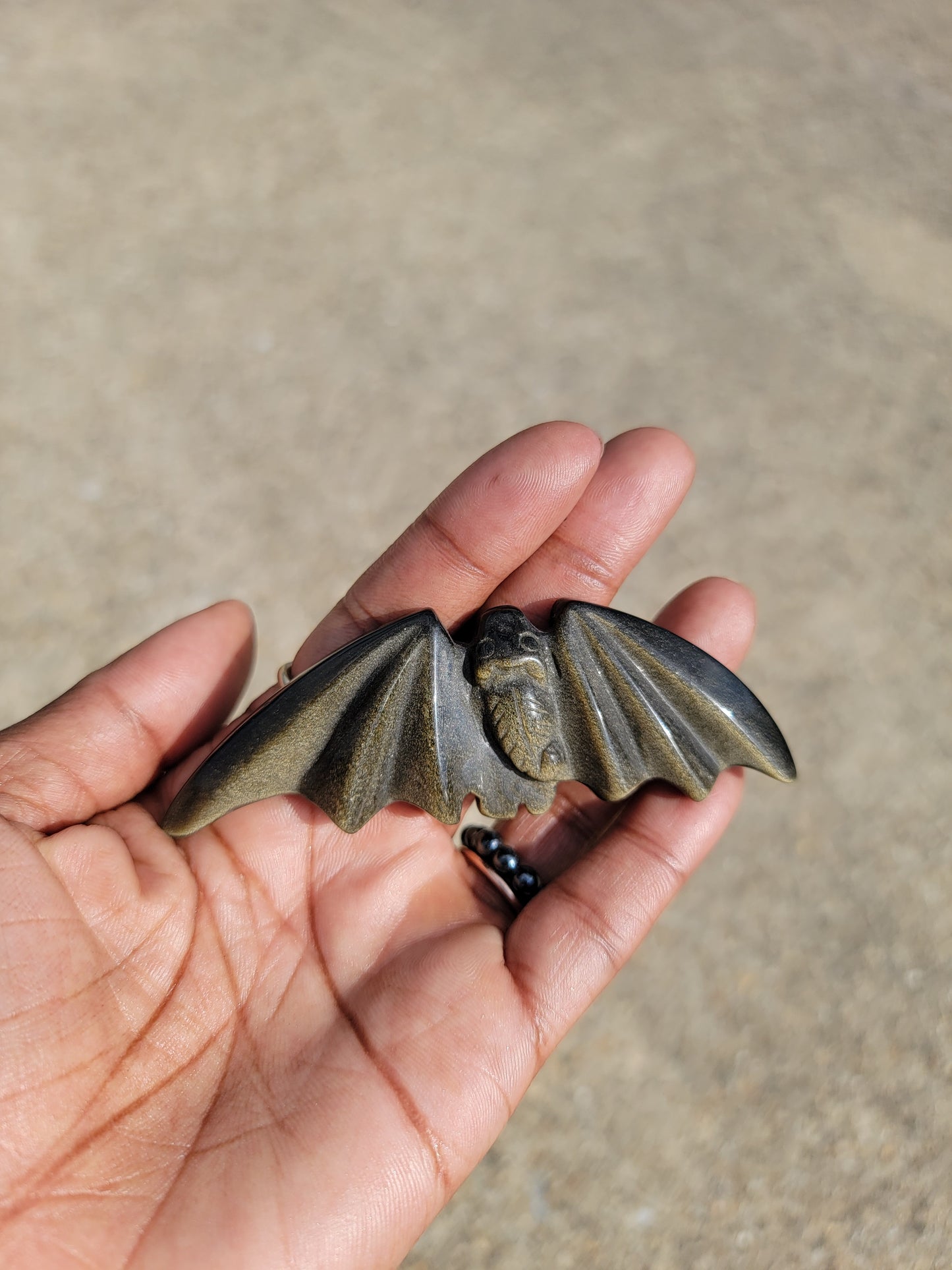 Gold Sheen Obsidian Bat