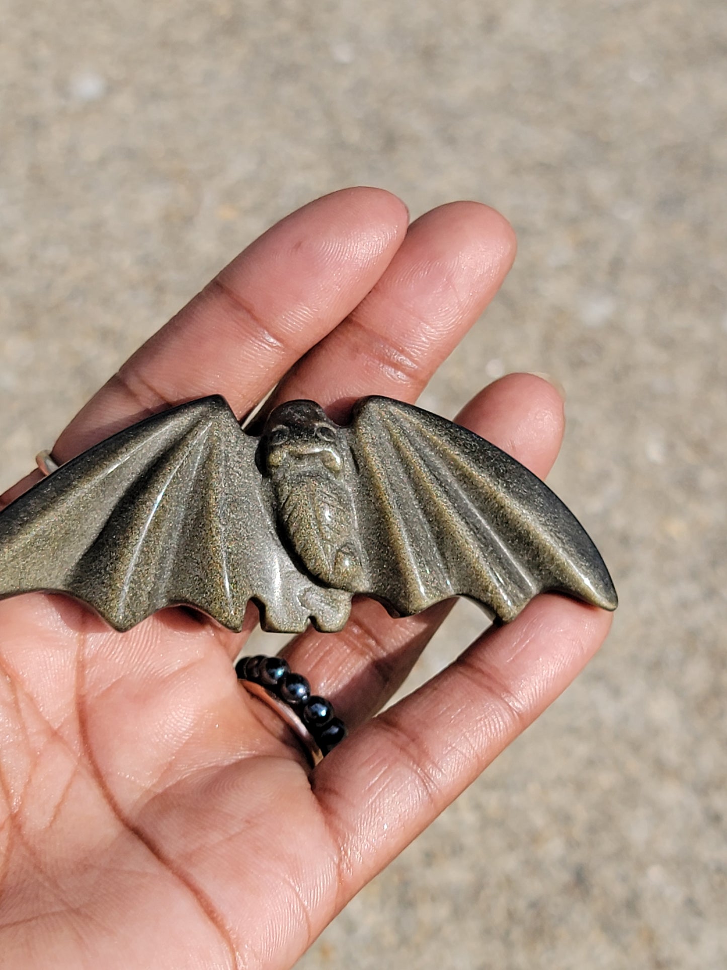 Gold Sheen Obsidian Bat