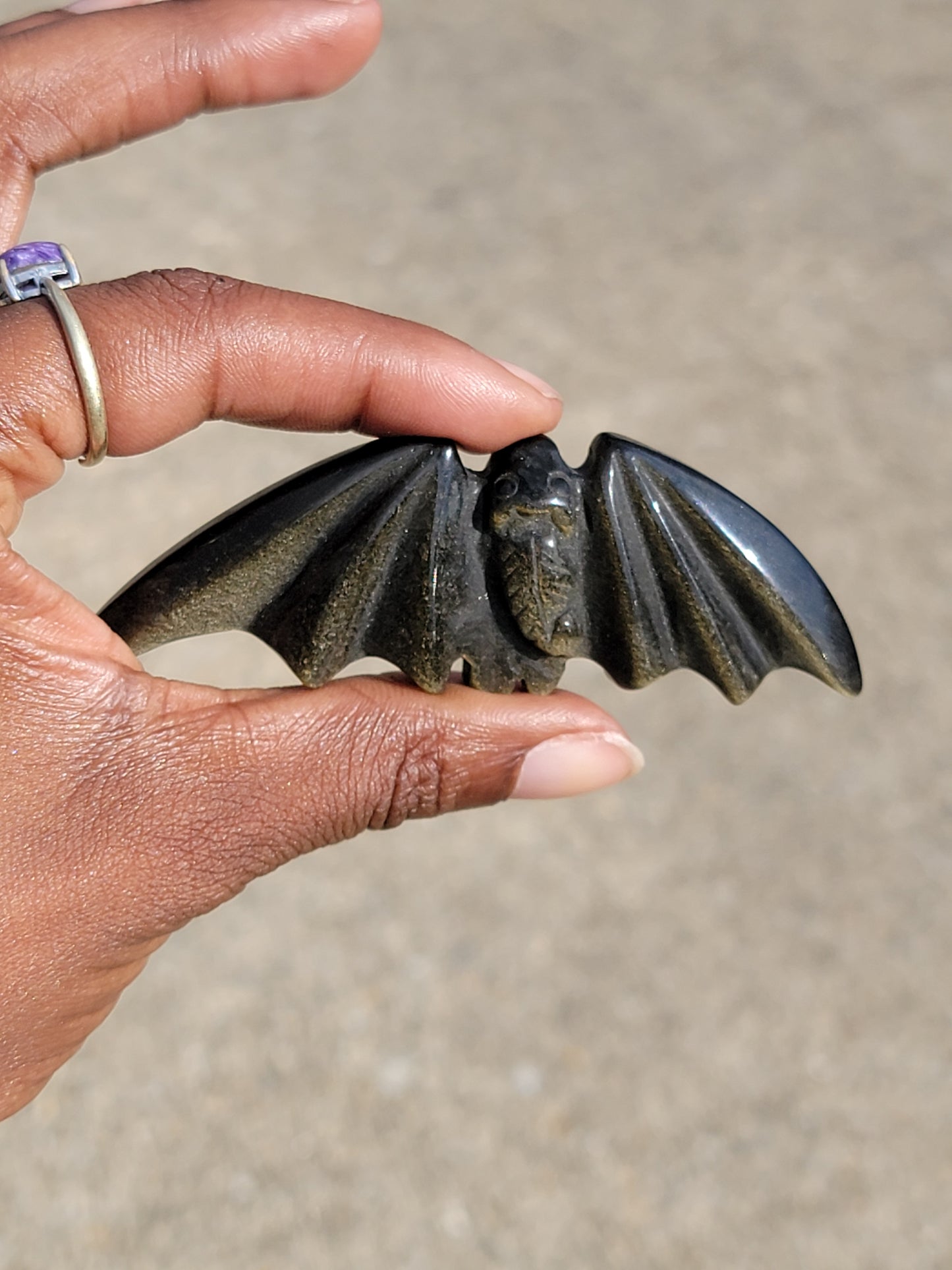 Gold Sheen Obsidian Bat