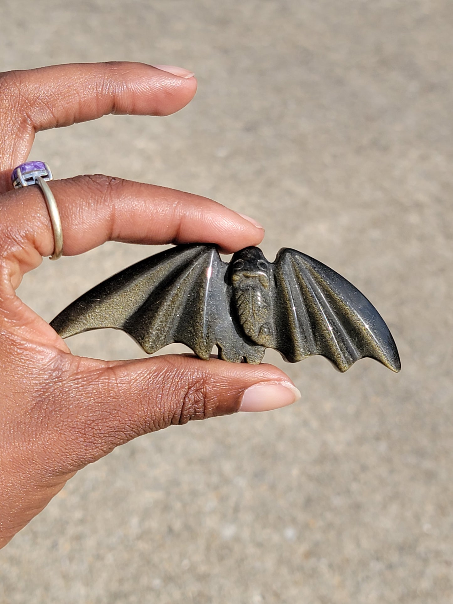 Gold Sheen Obsidian Bat