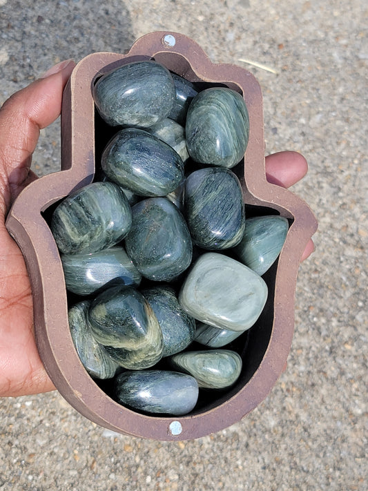 Green Vein Jasper Tumble