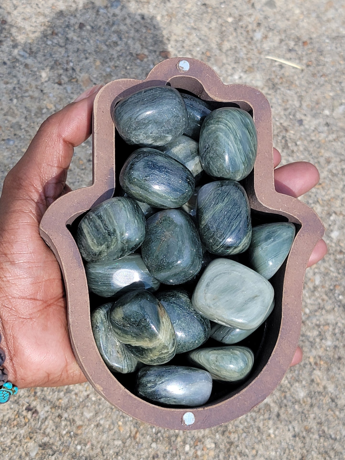 Green Vein Jasper Tumble