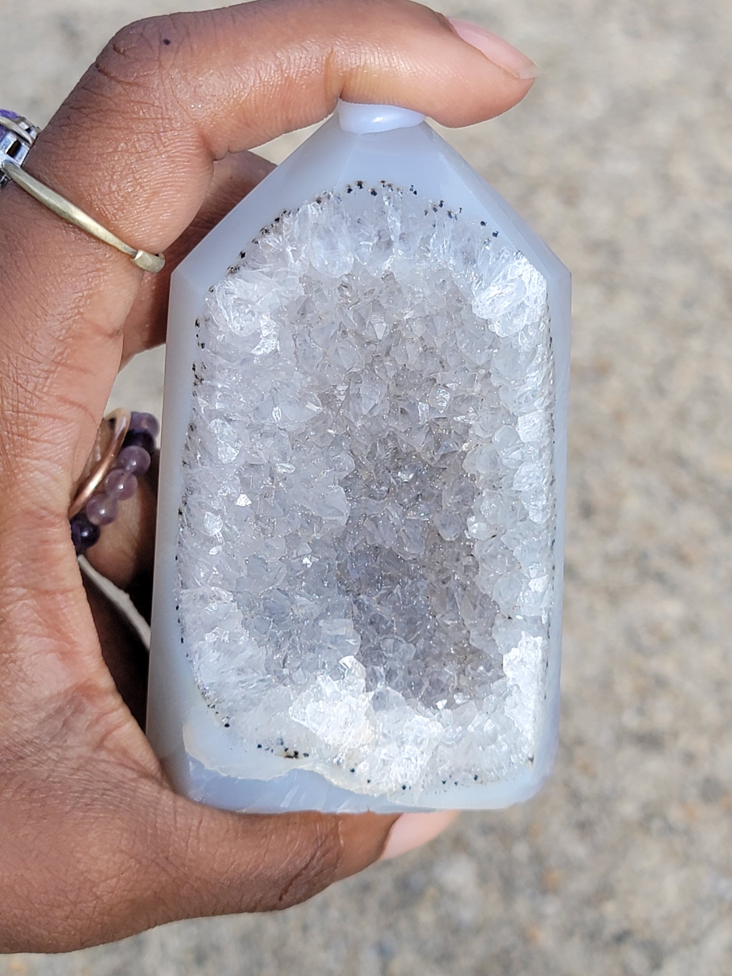 Druzy Agate Cluster Point