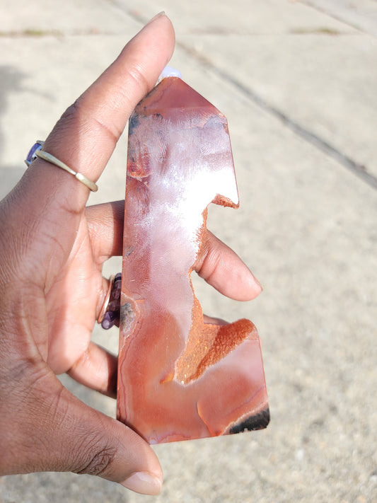 Carnelian Druzy Slice