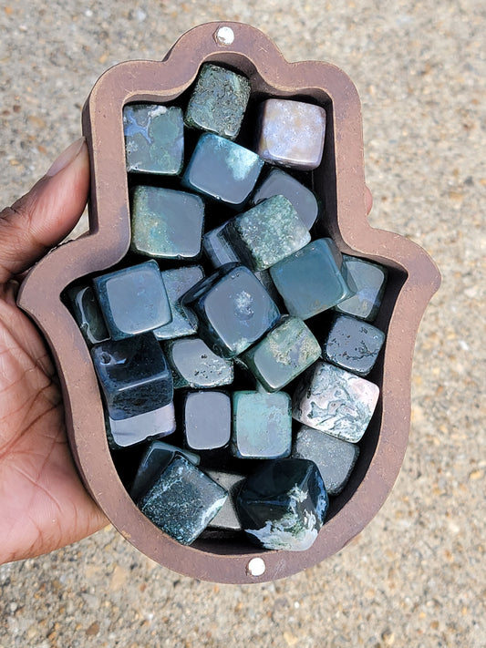 Moss Agate Cubes