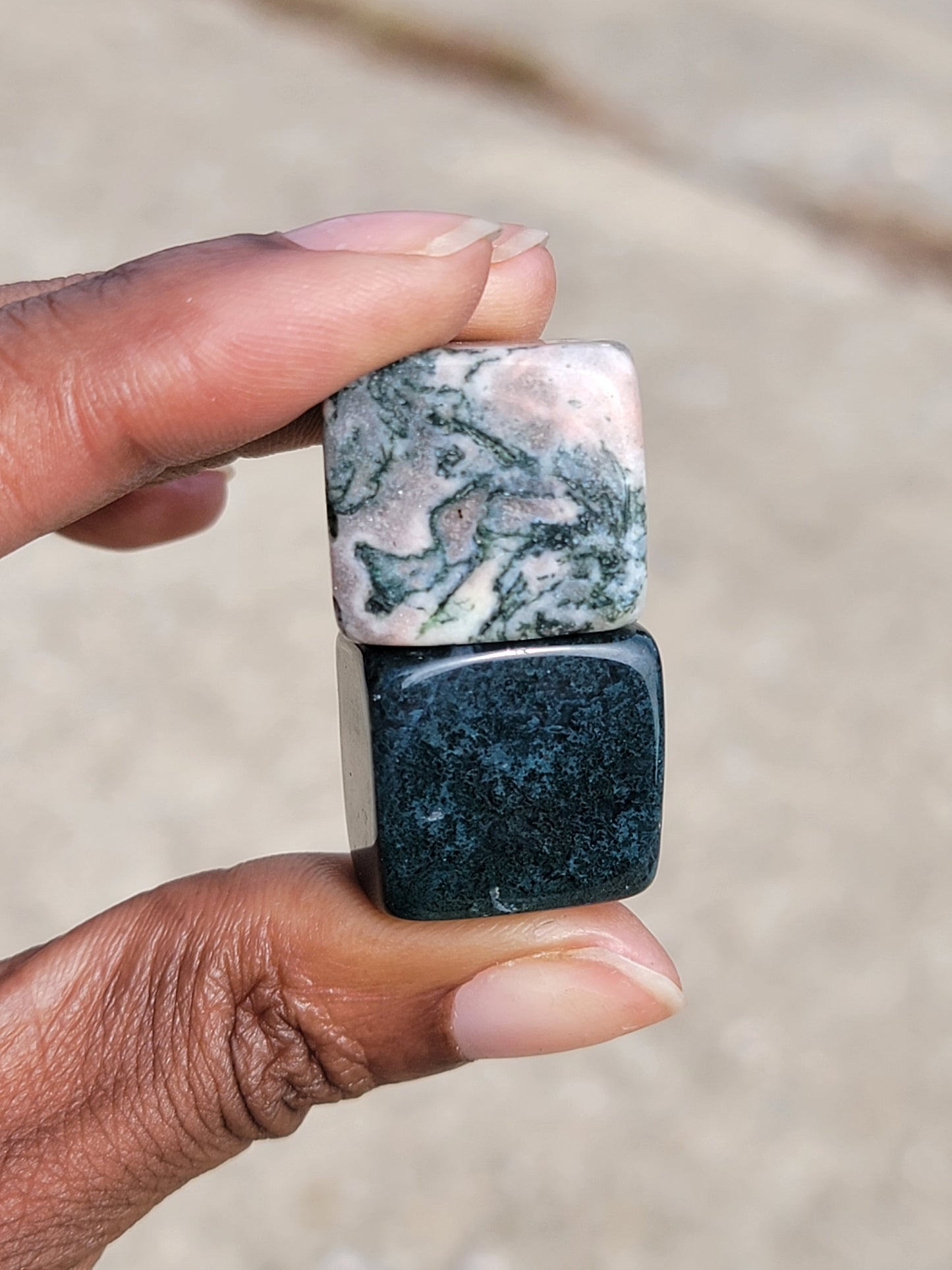 Moss Agate Cubes