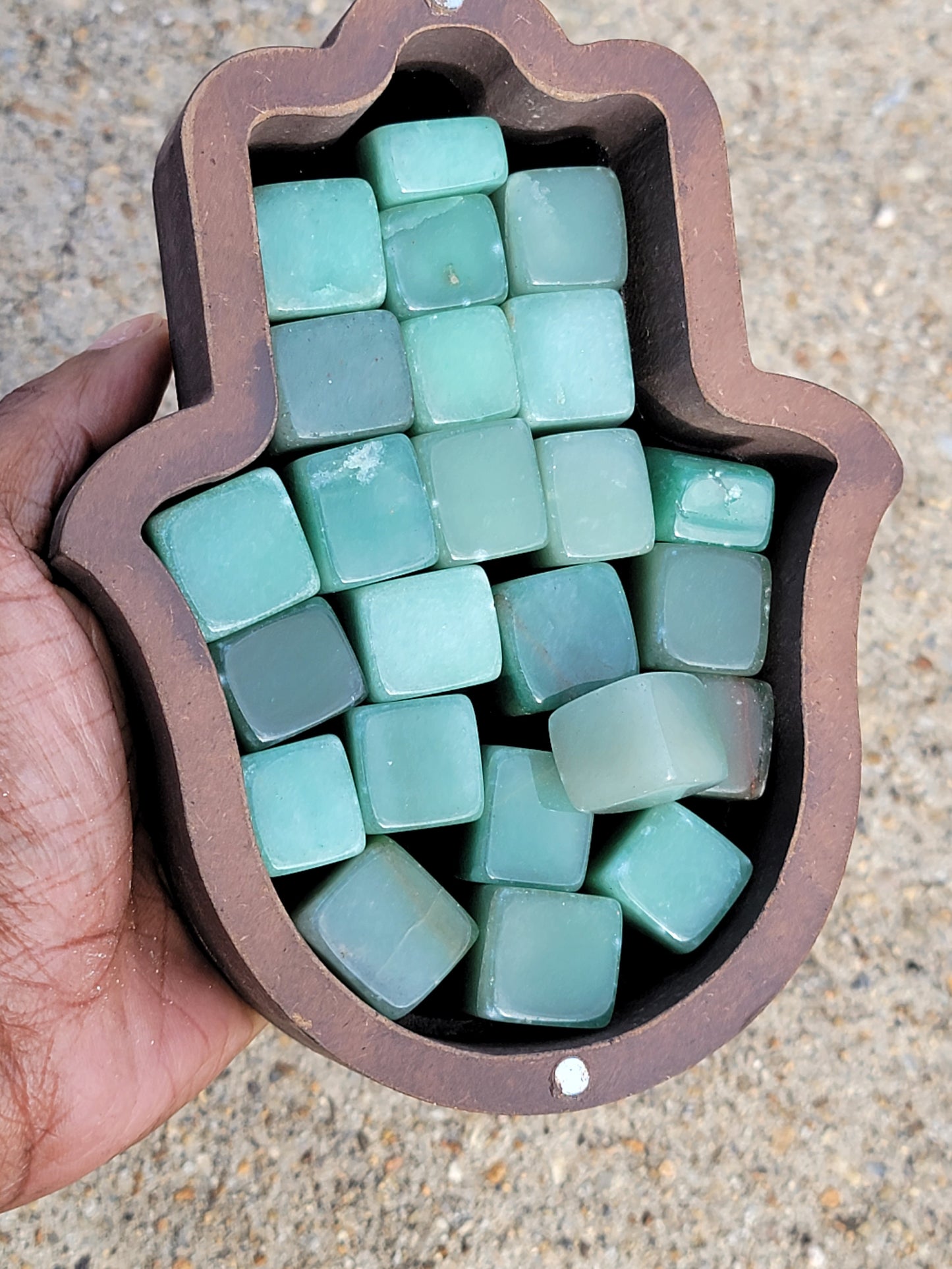 Green aventurine cube