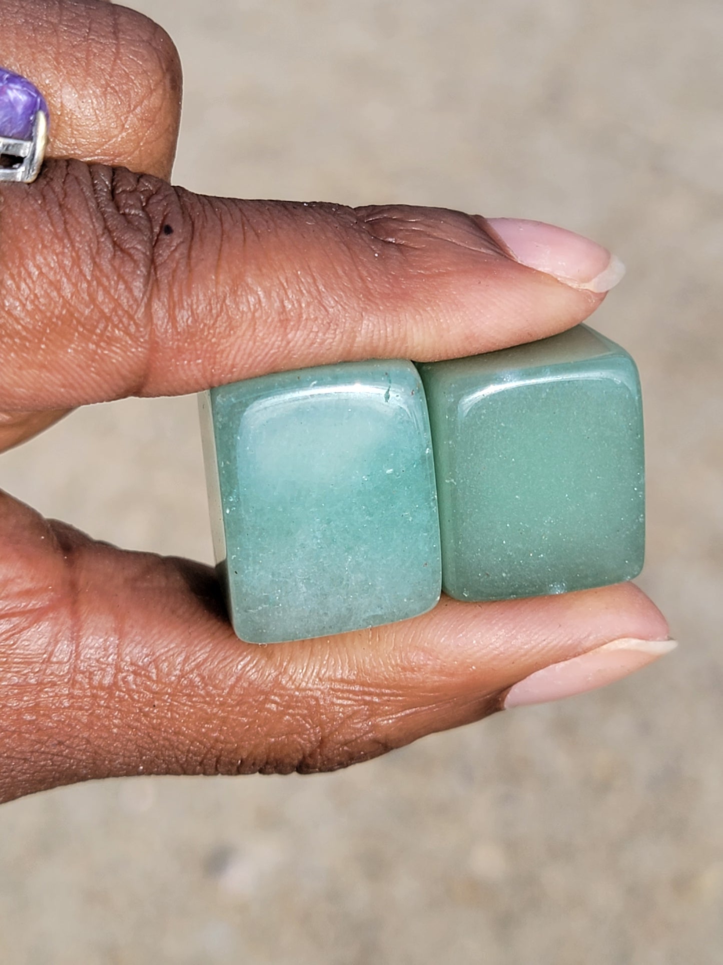 Green aventurine cube