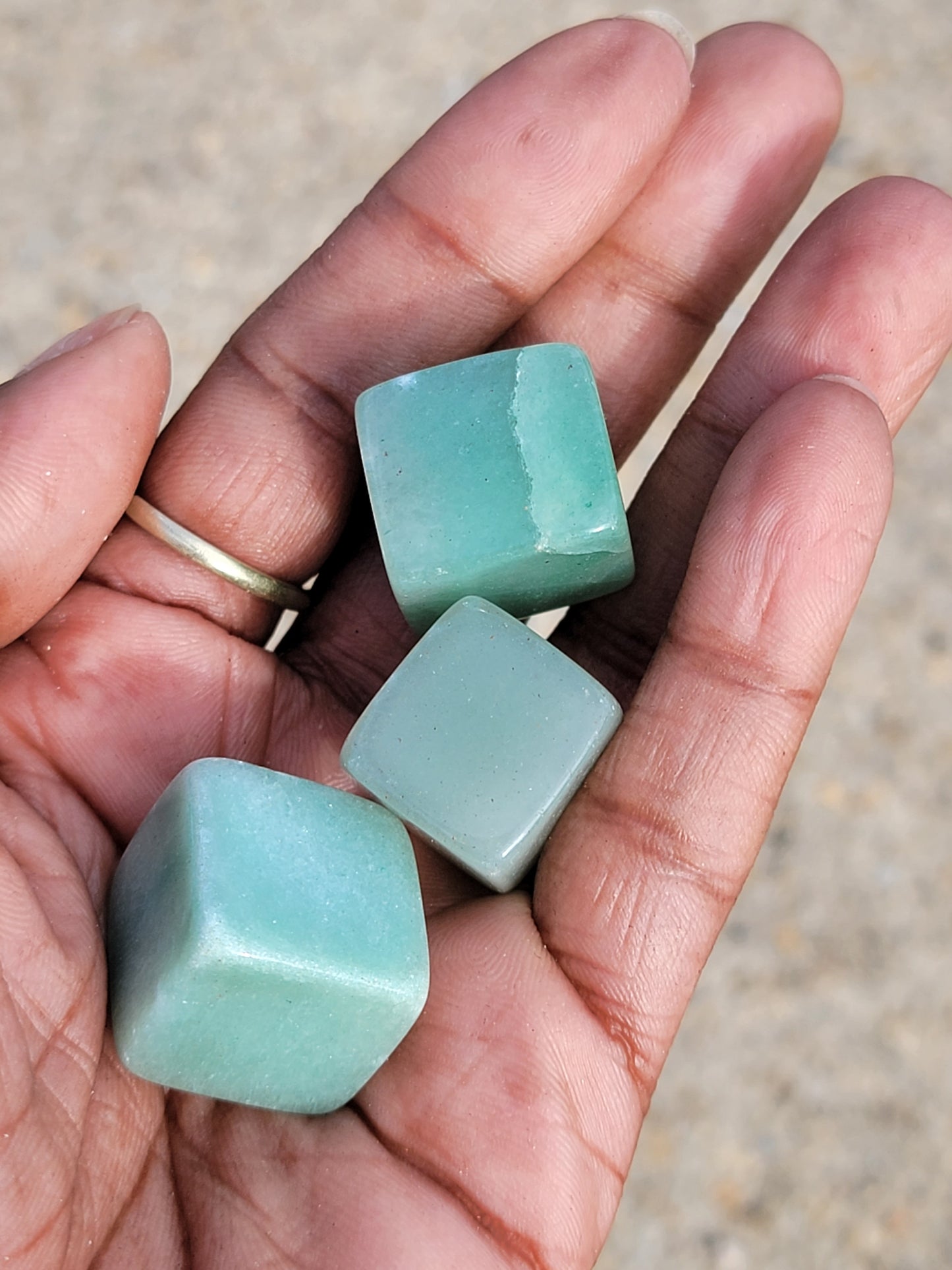 Green aventurine cube