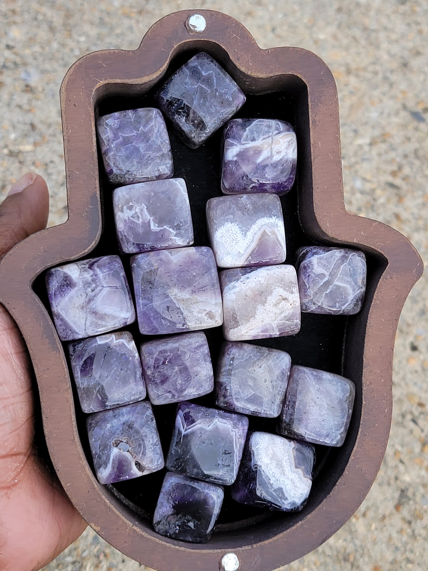 Chevron Amethyst Cube