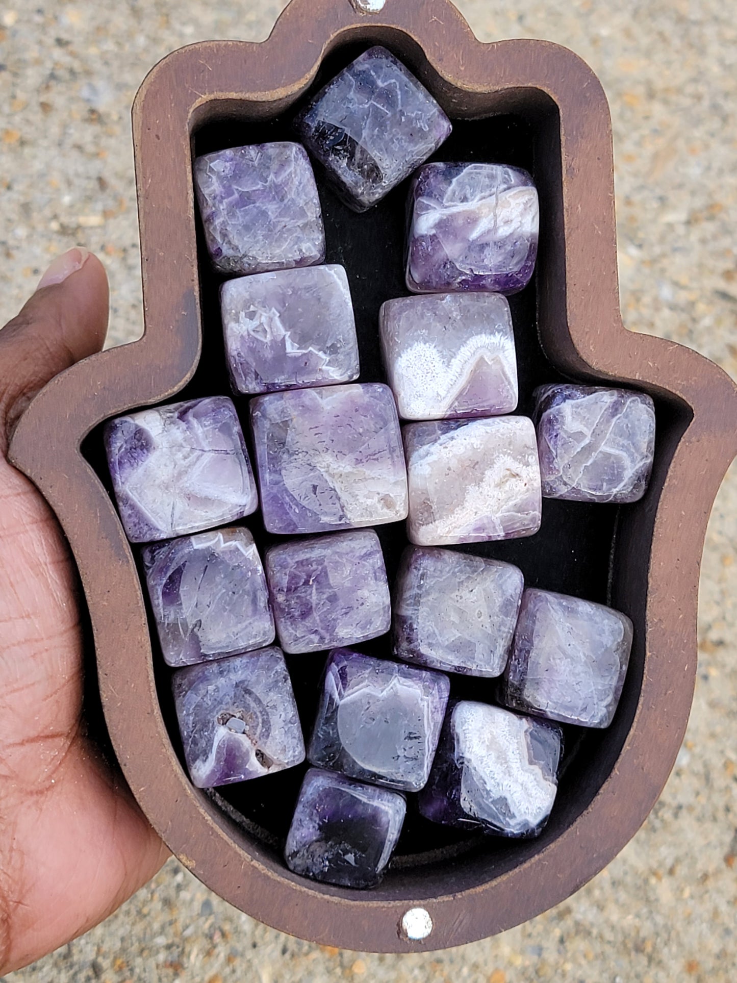 Chevron Amethyst Cube