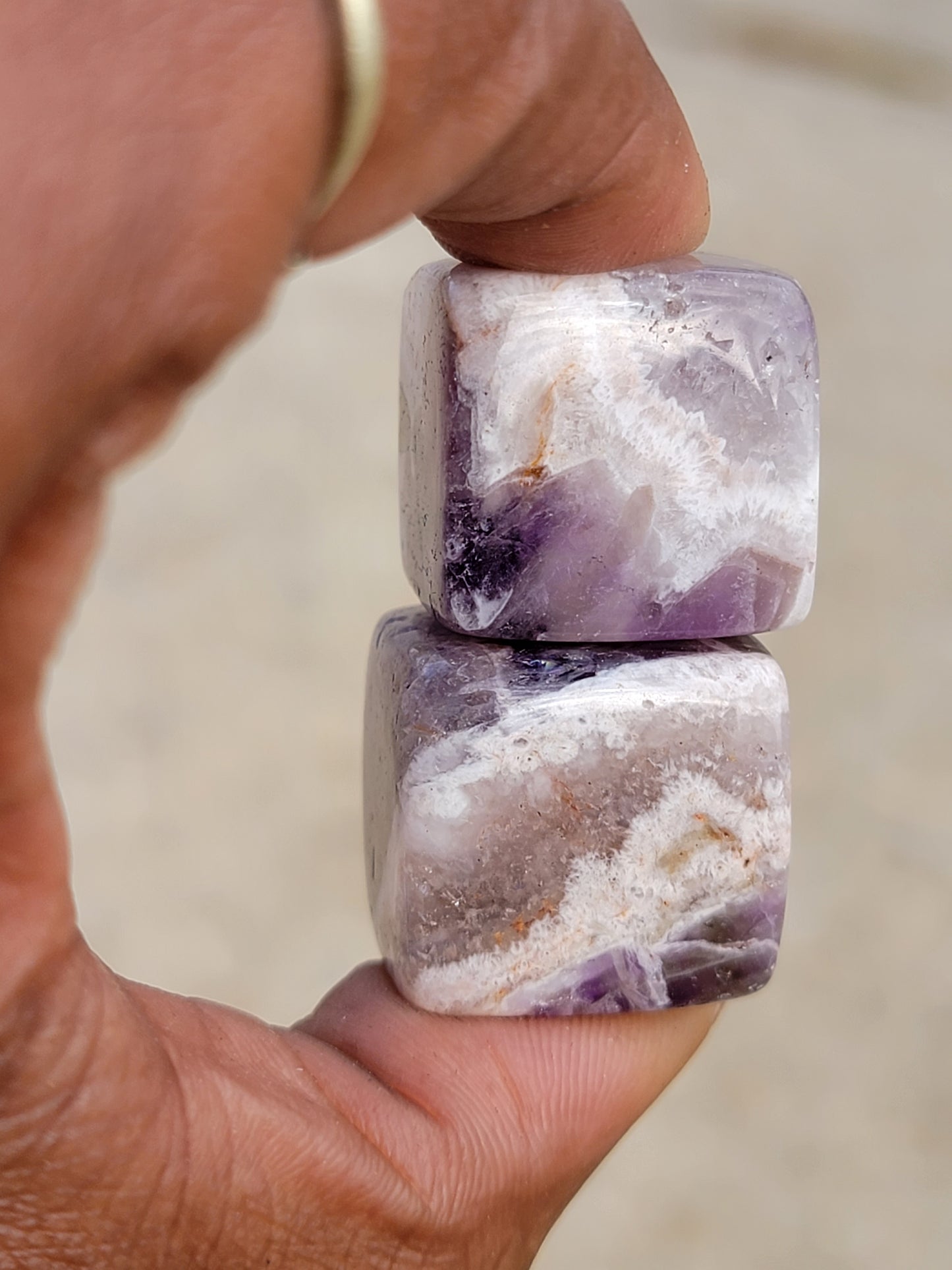 Chevron Amethyst Cube