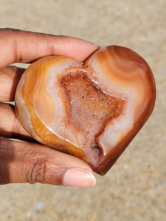 Carnelian Druzy Hearts