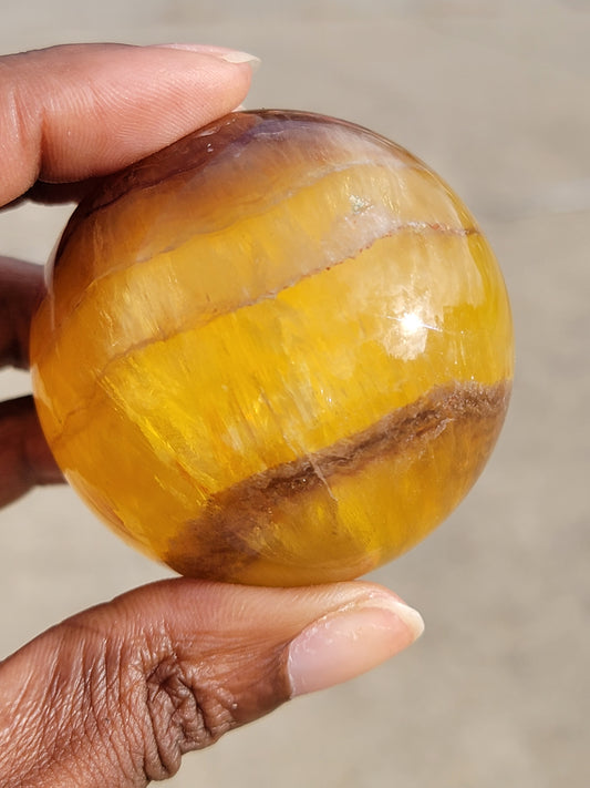 Yellow Fluorite Sphere