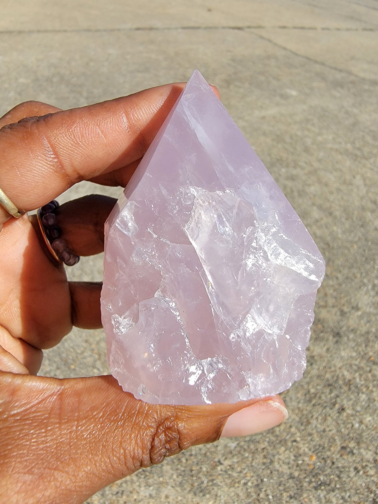 Rose Quartz Half Polished Points