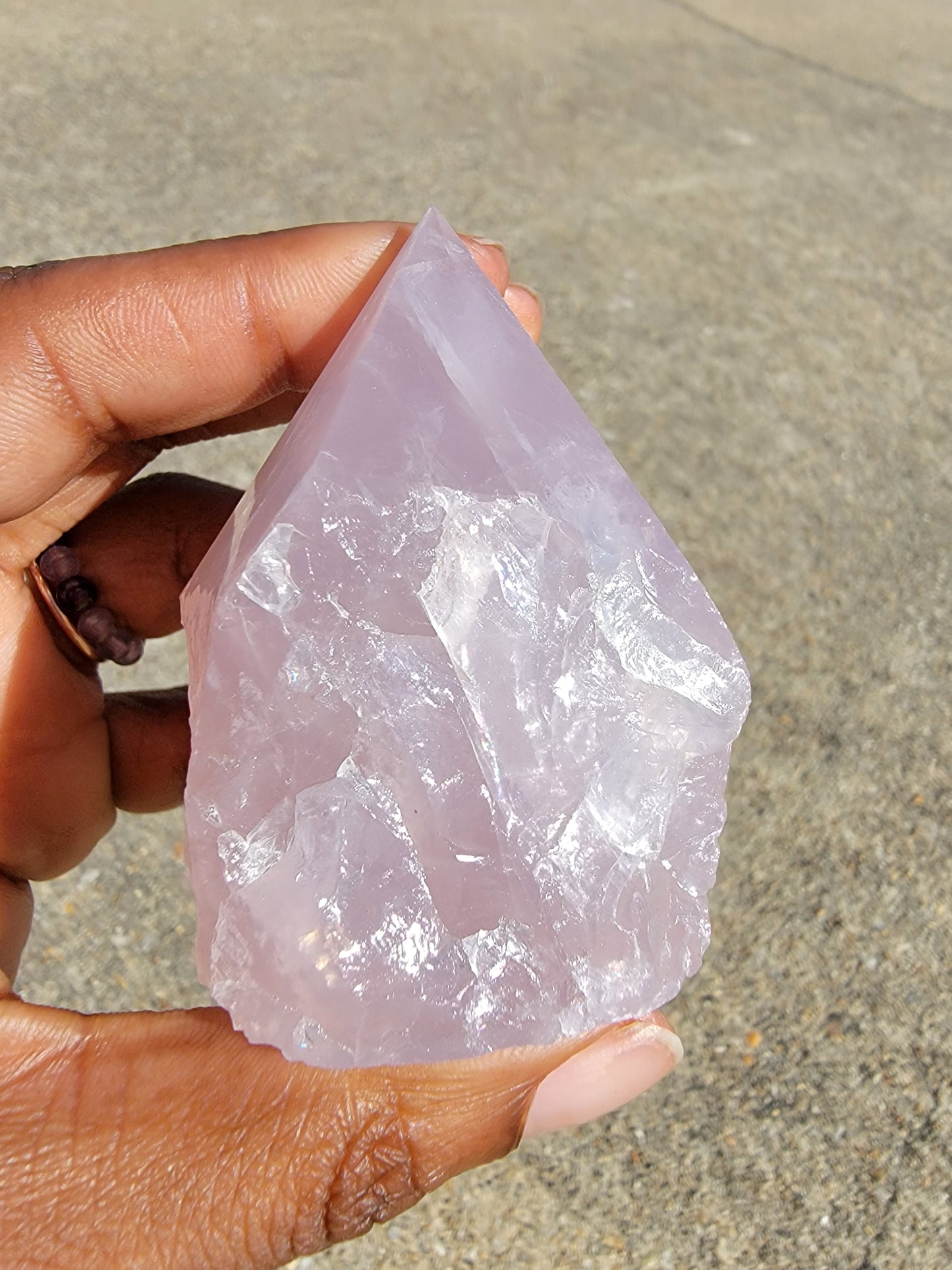 Rose Quartz Half Polished Points