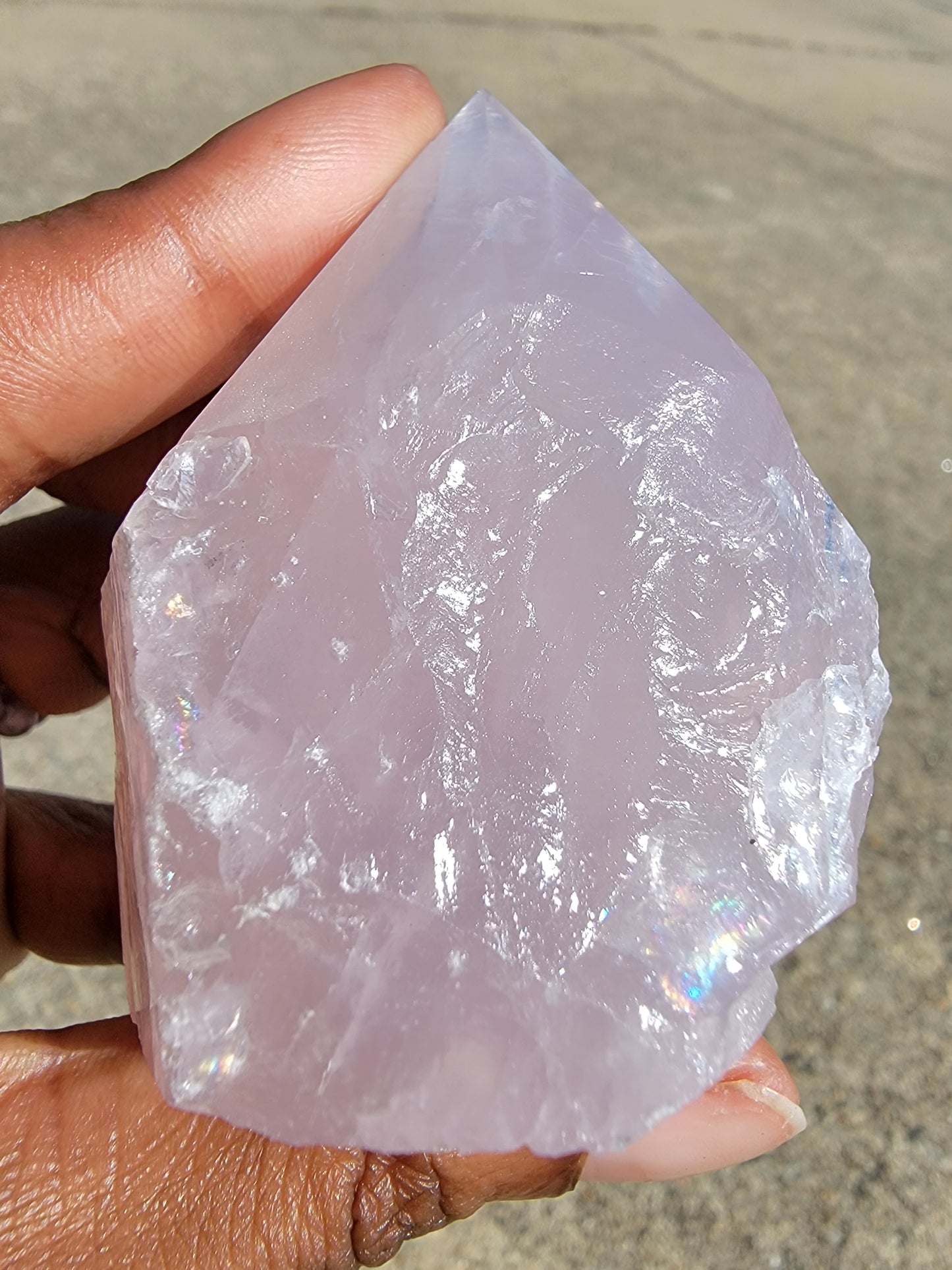 Rose Quartz Half Polished Points