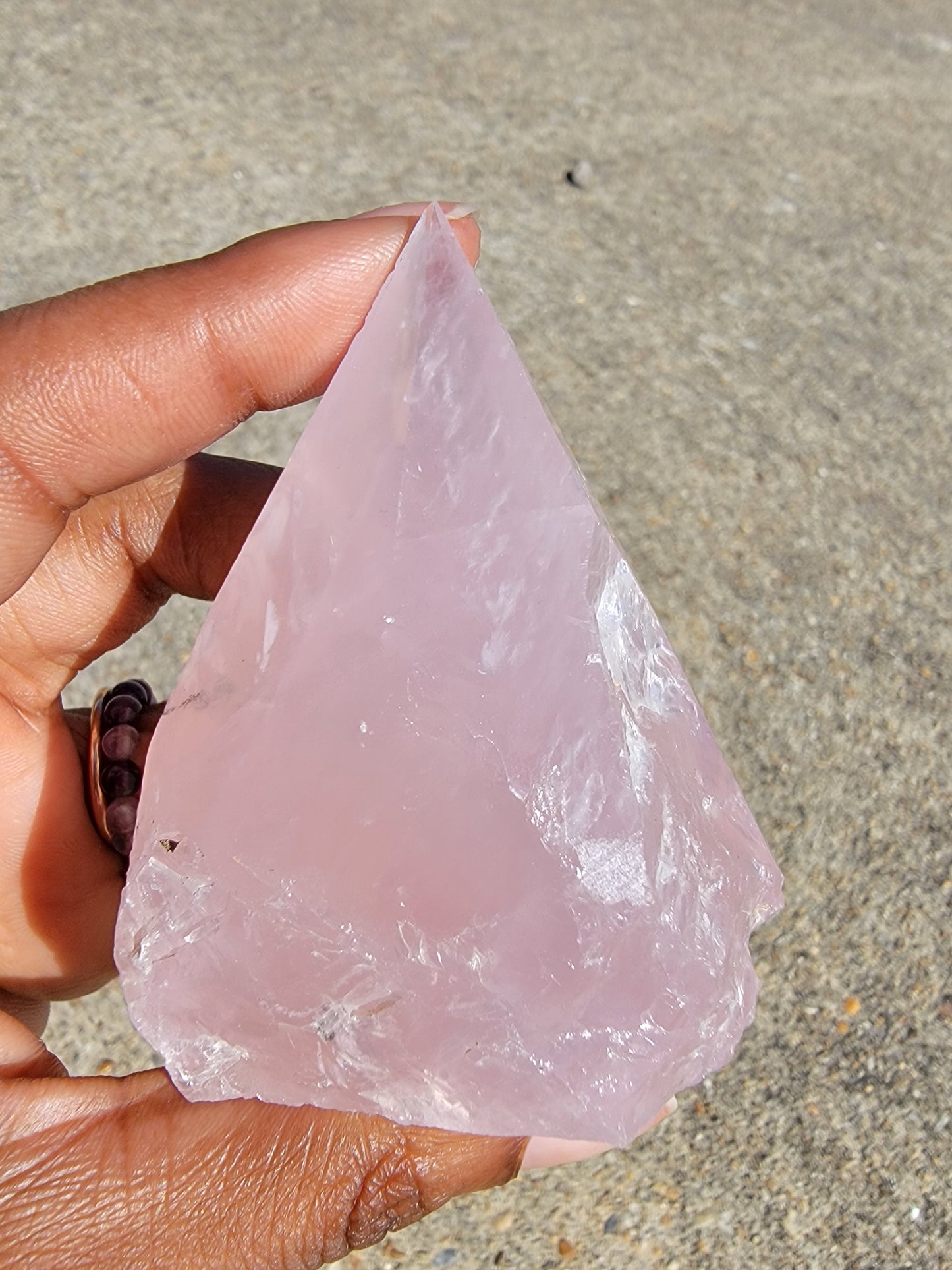 Rose Quartz Half Polished Points