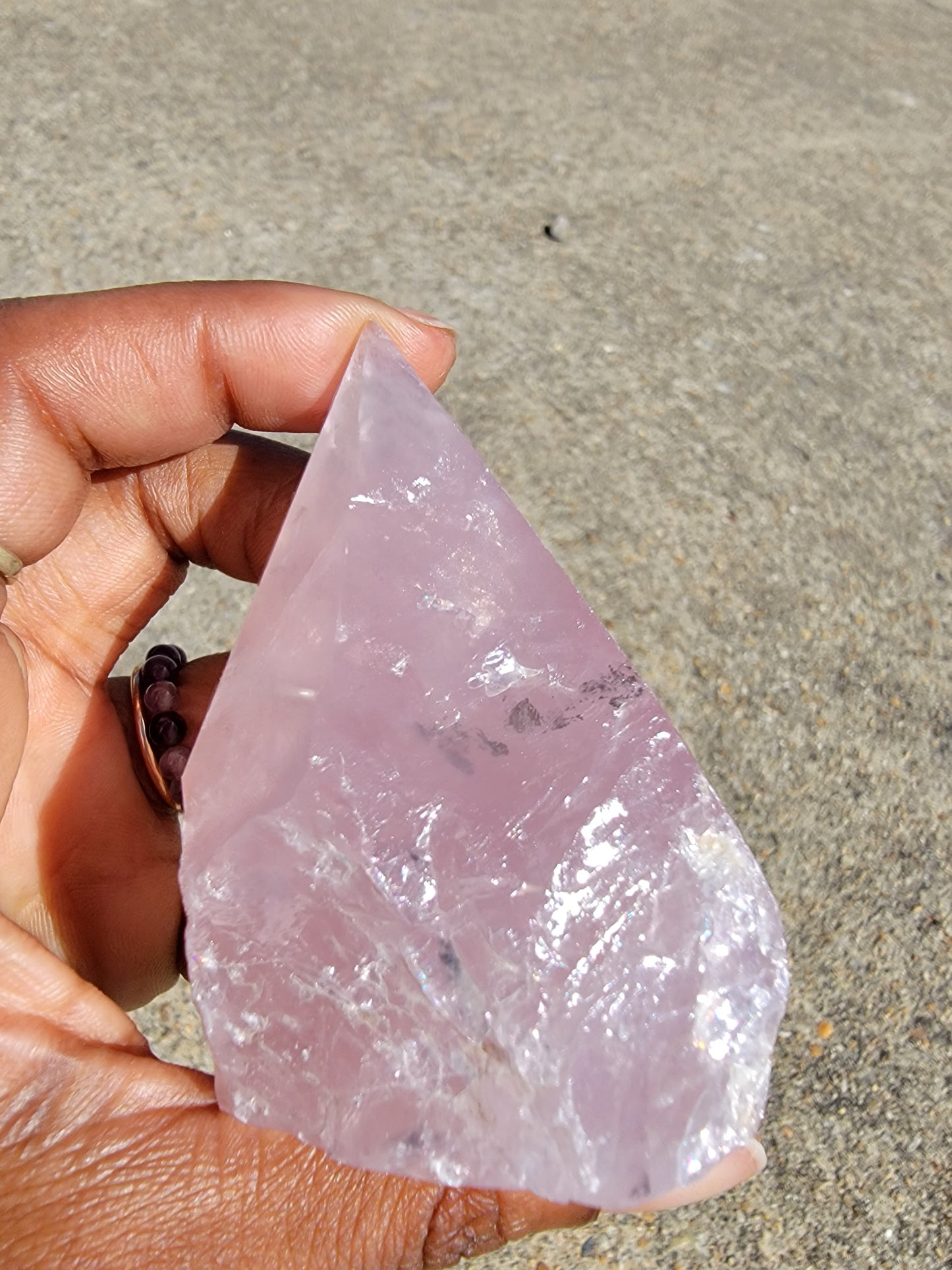 Rose Quartz Half Polished Points