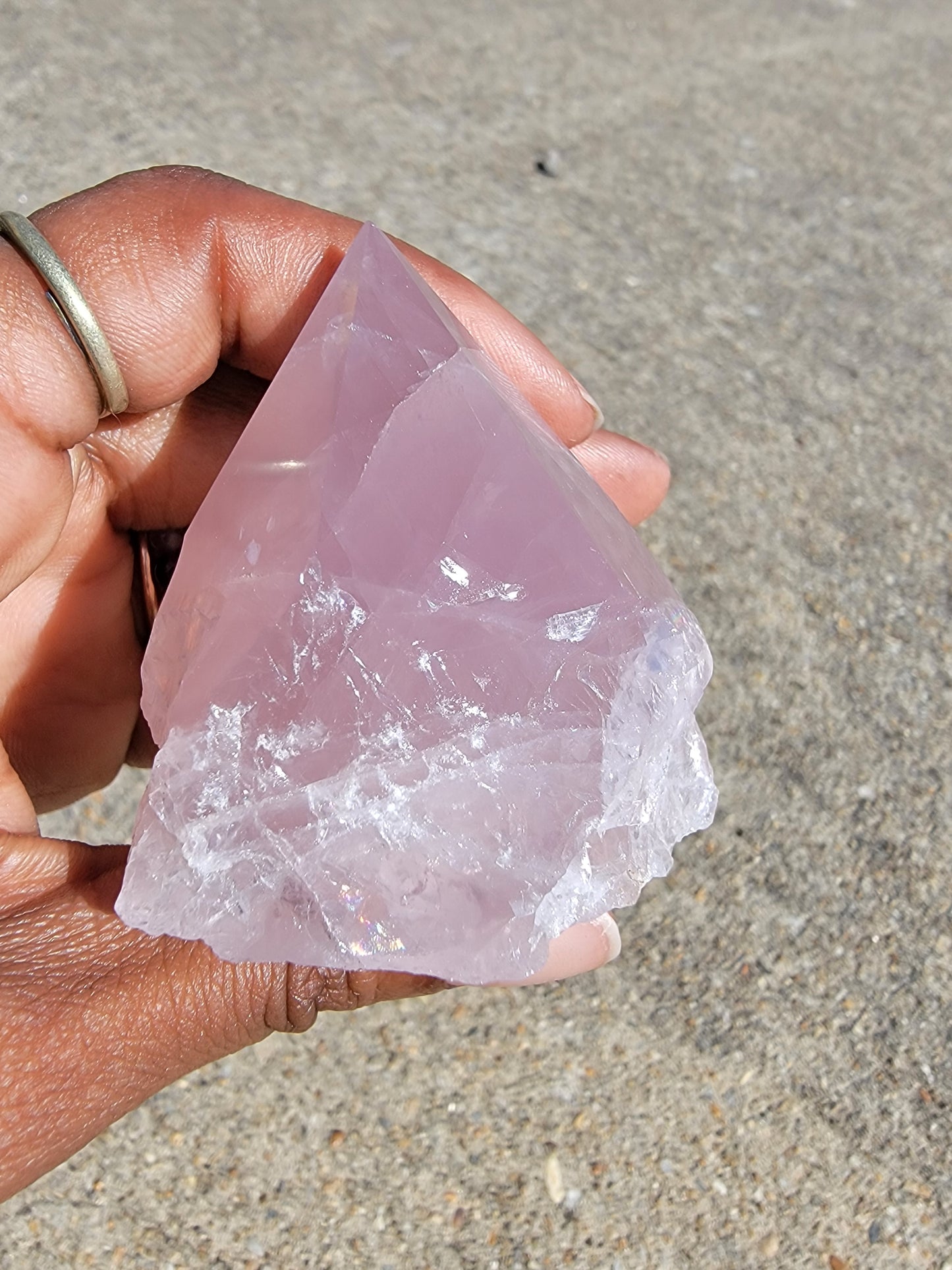 Rose Quartz Half Polished Points