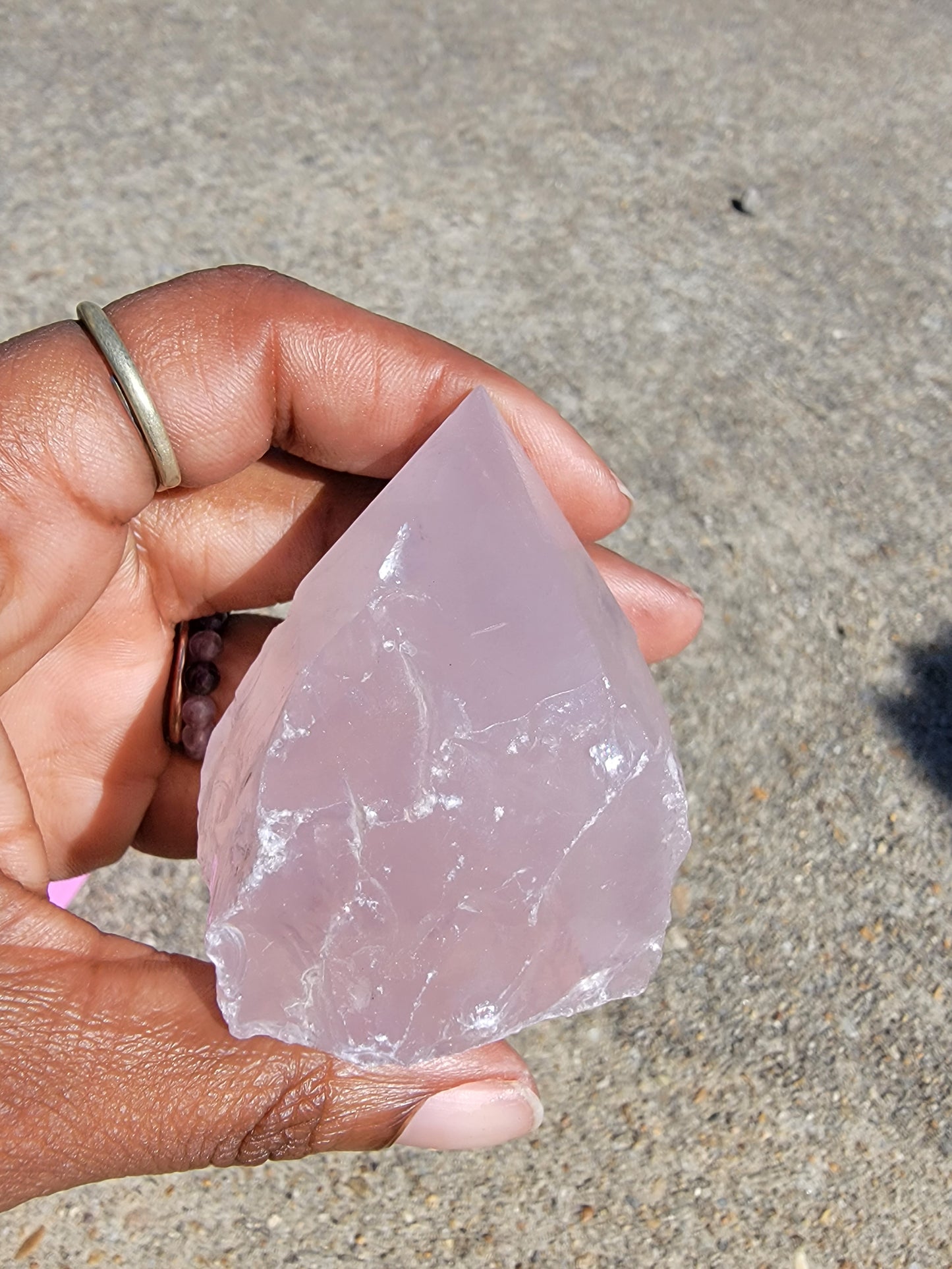 Rose Quartz Half Polished Points