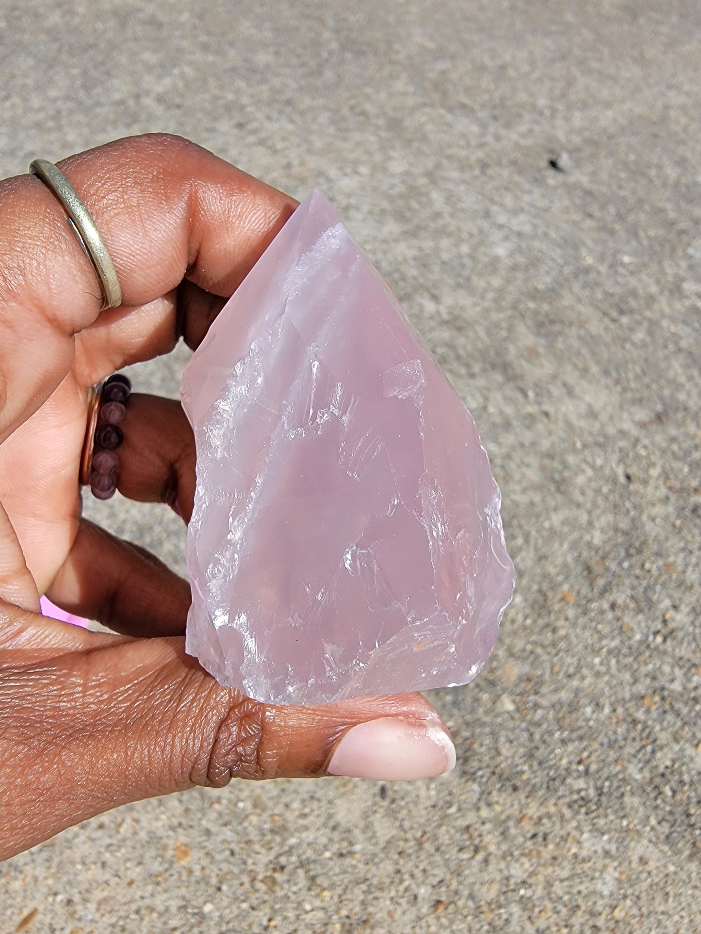 Rose Quartz Half Polished Points