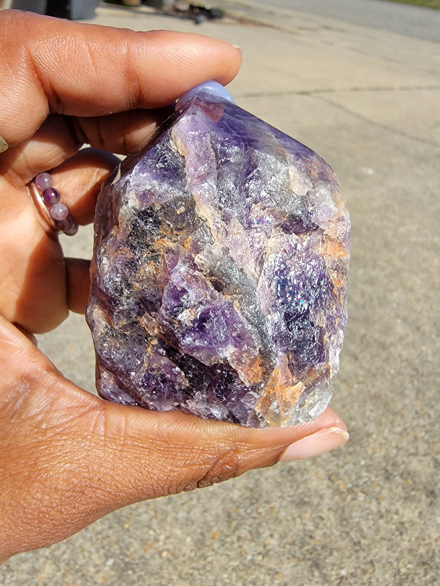 Amethyst Half Polished Point