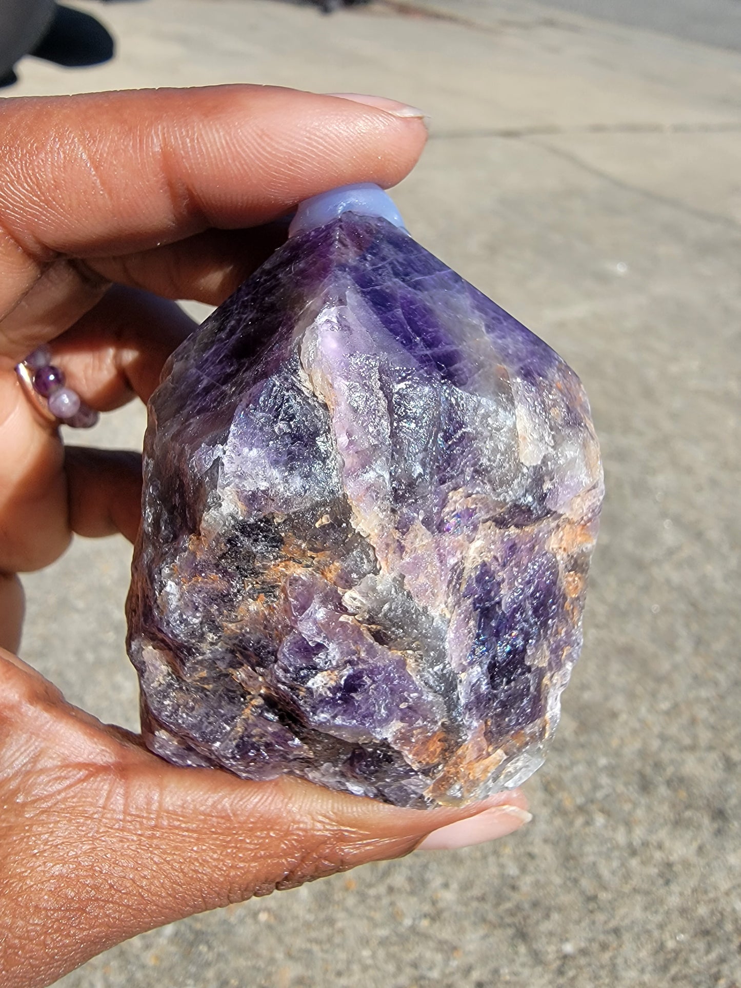 Amethyst Half Polished Point