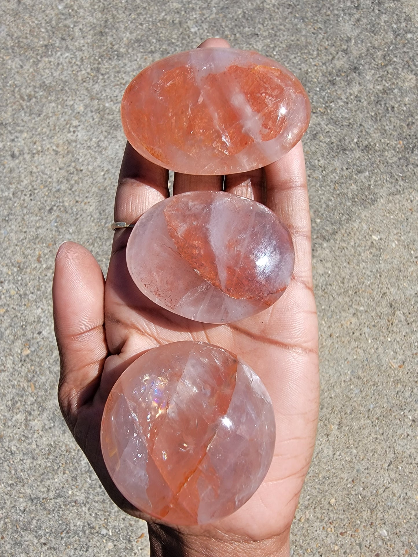 Fire Quartz Palm Stone