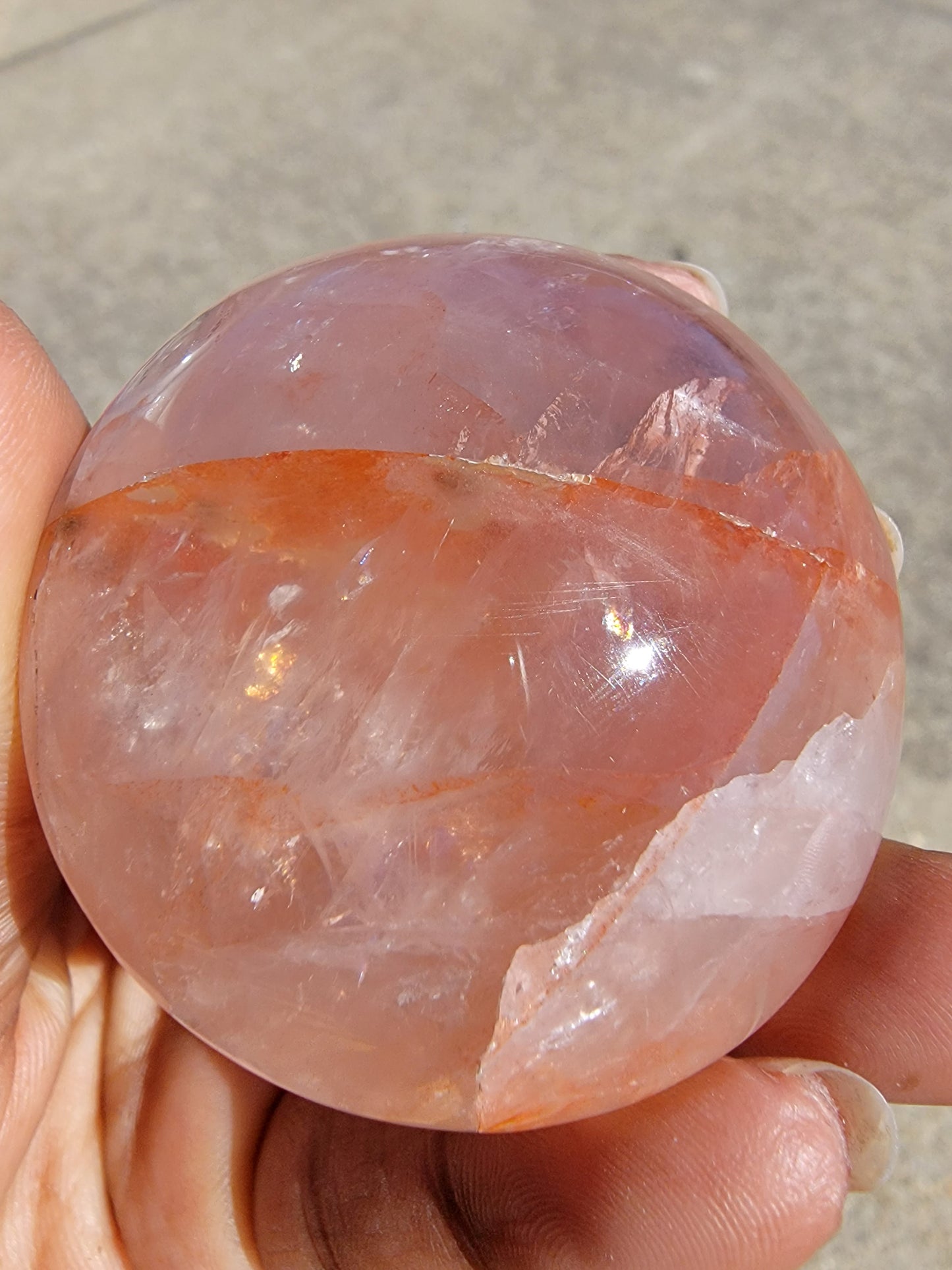 Fire Quartz Palm Stone