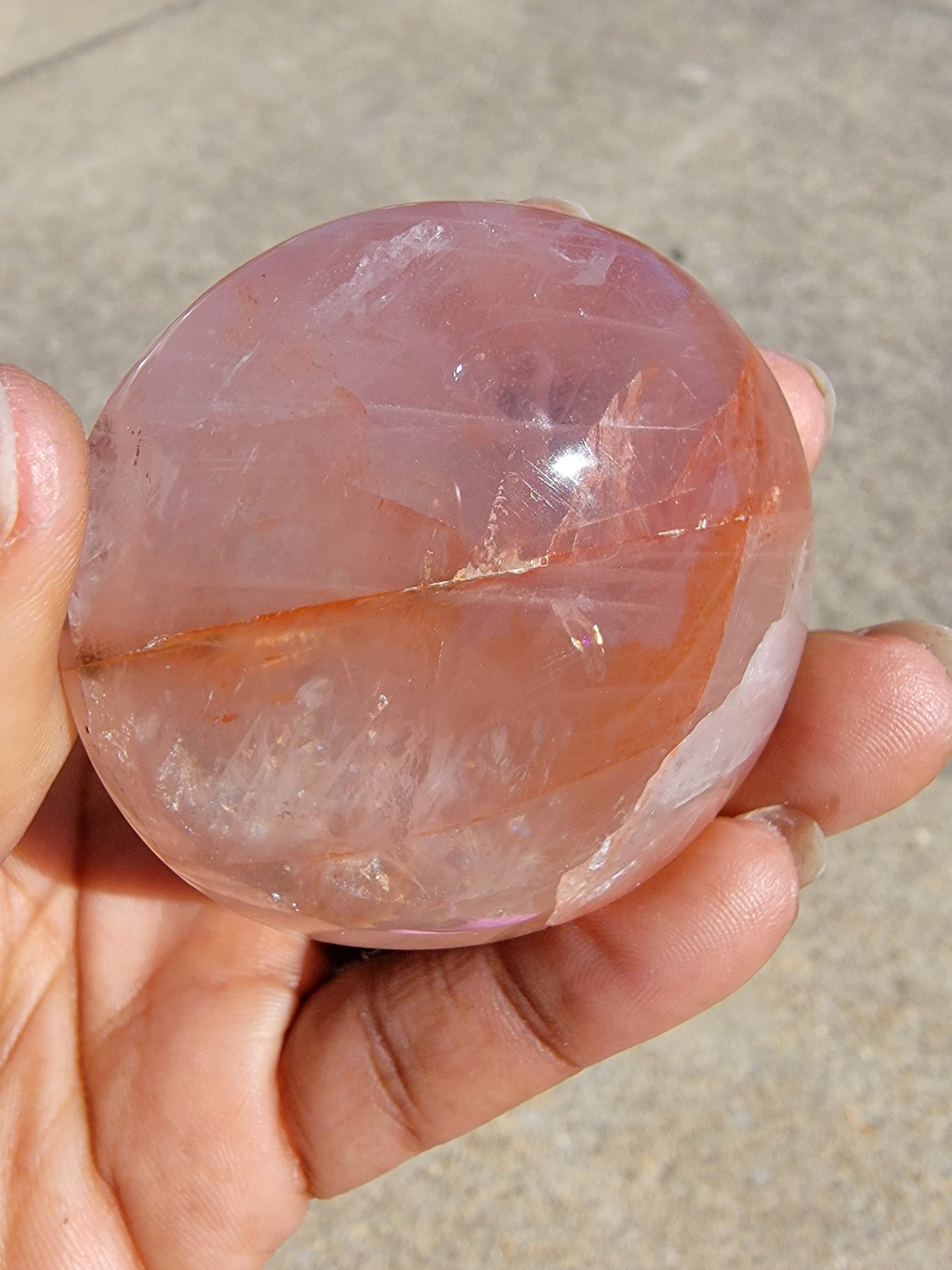 Fire Quartz Palm Stone