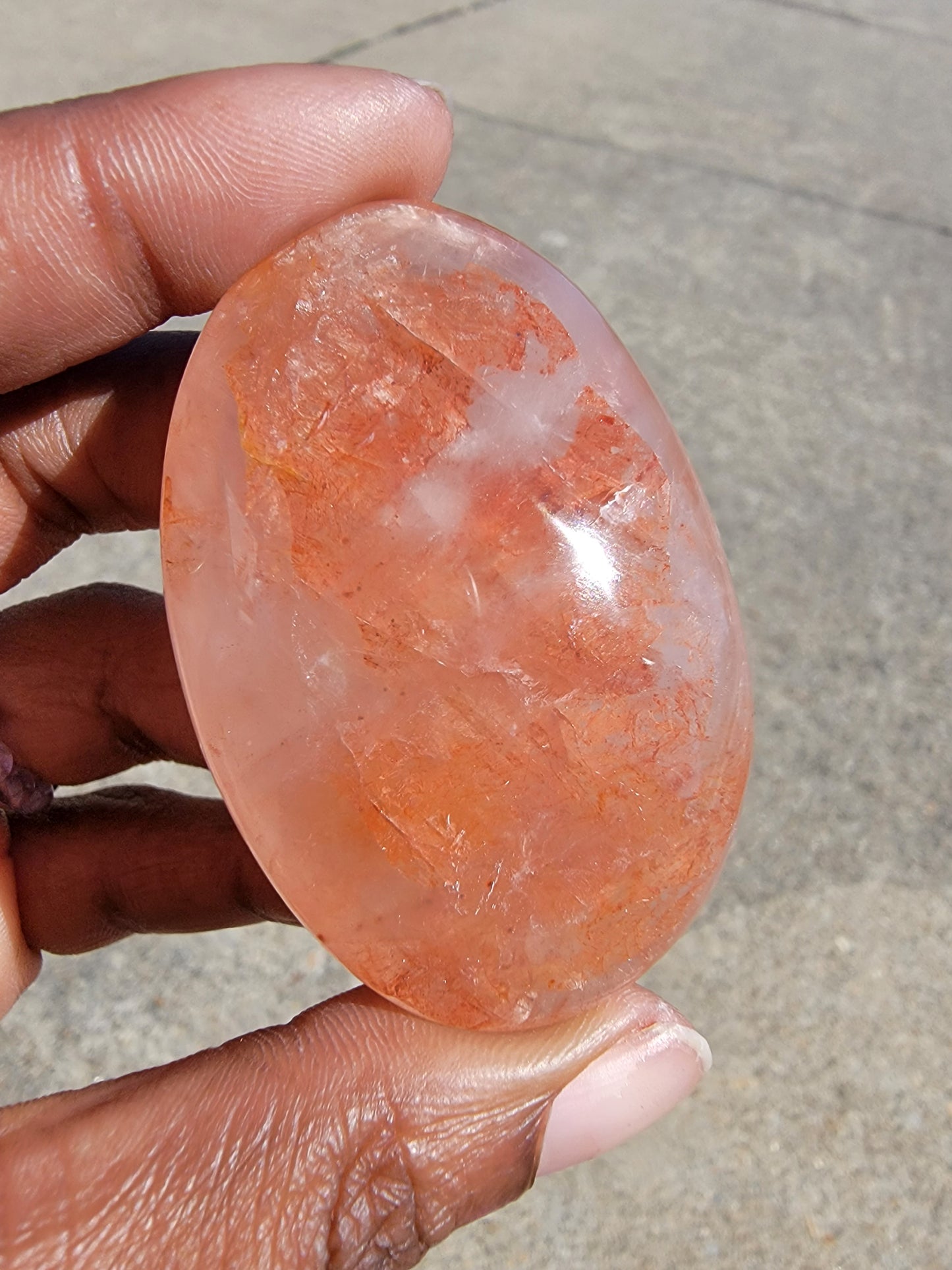 Fire Quartz Palm Stone