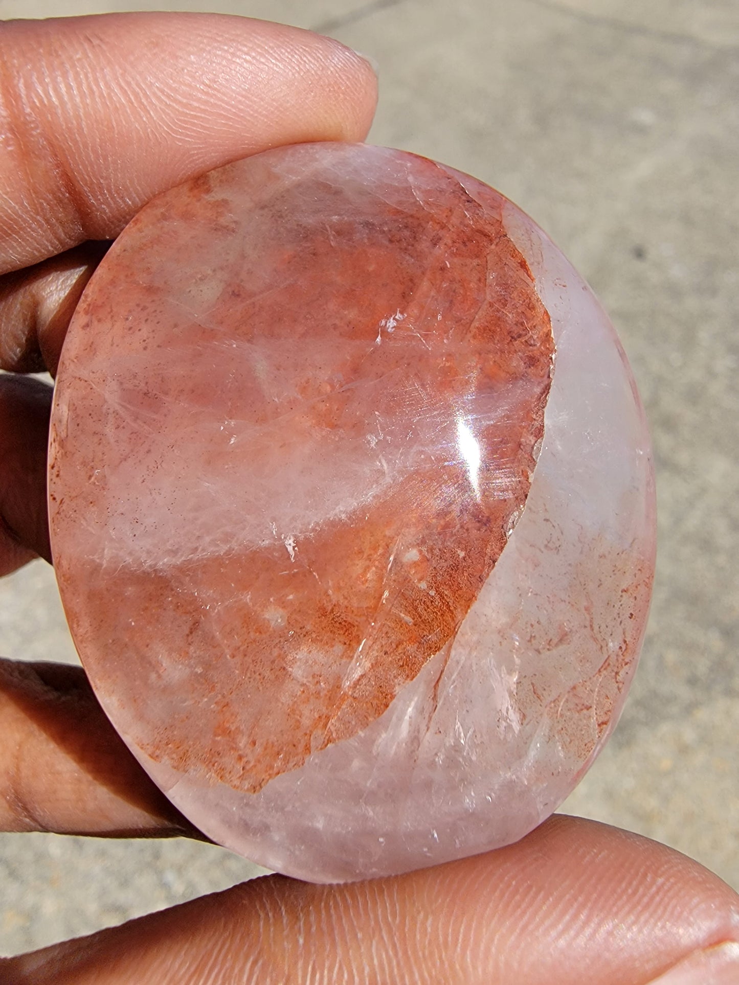 Fire Quartz Palm Stone