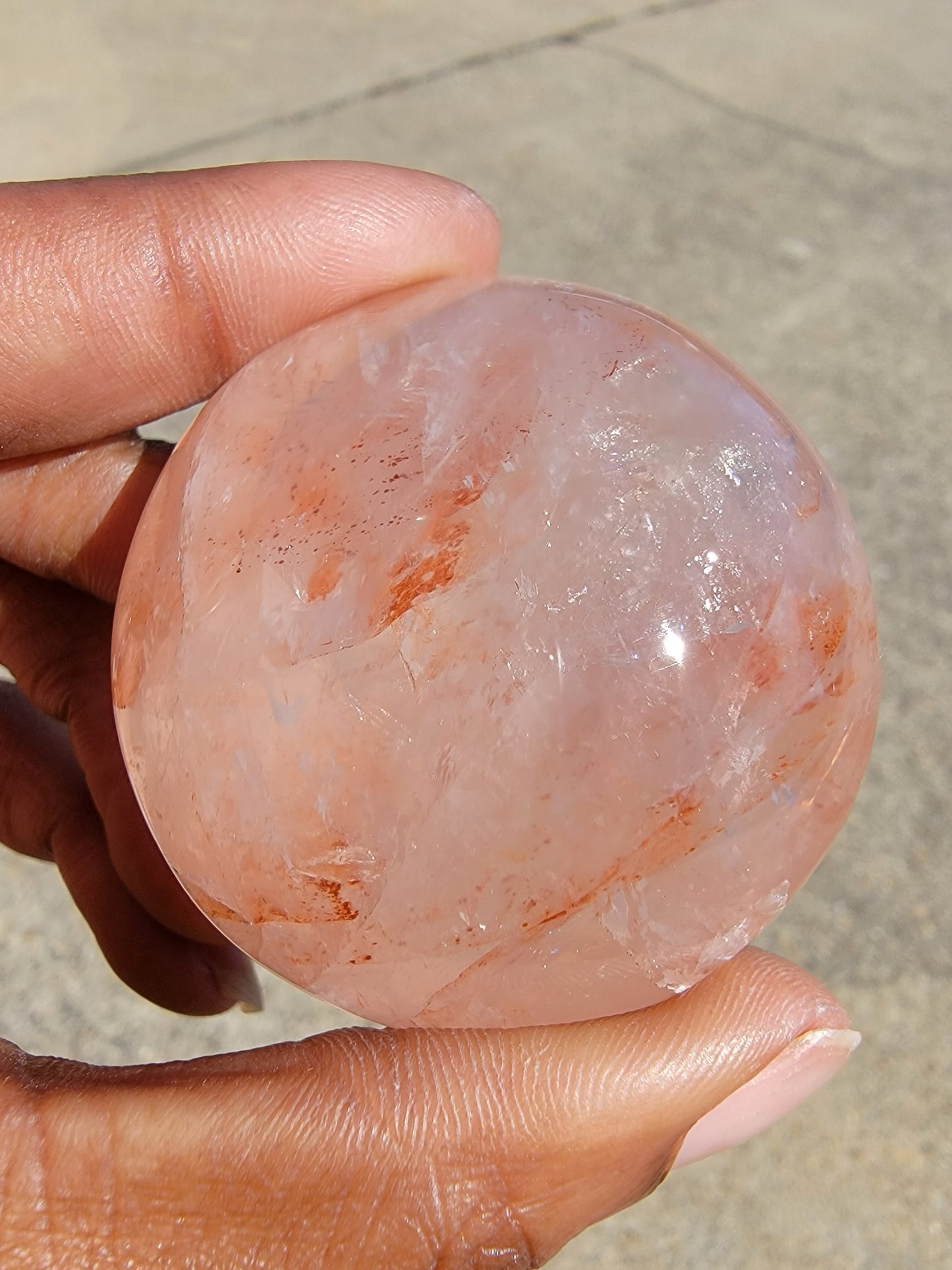 Fire Quartz Palm Stone