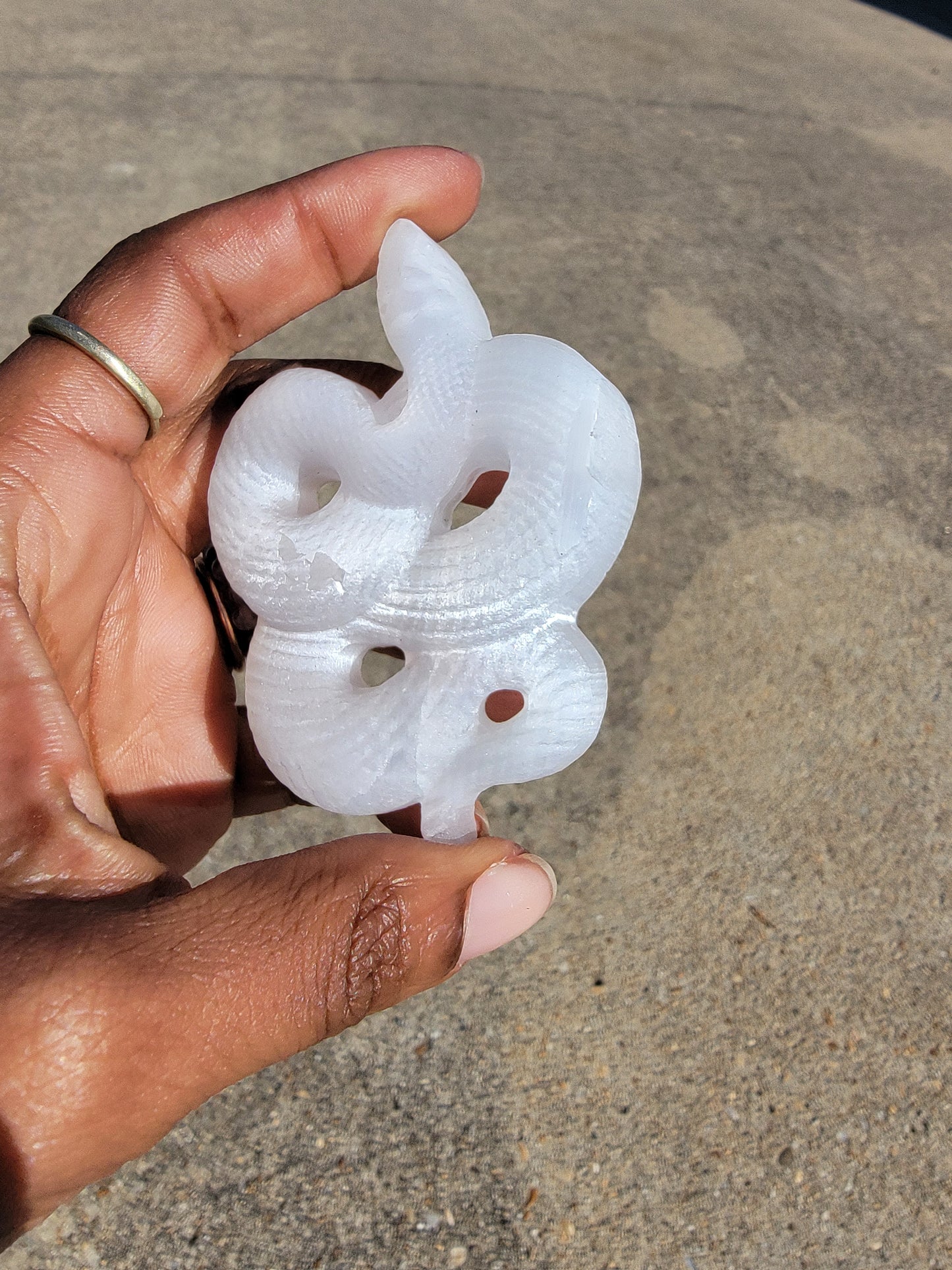 Satin Spar (Selenite) Snake