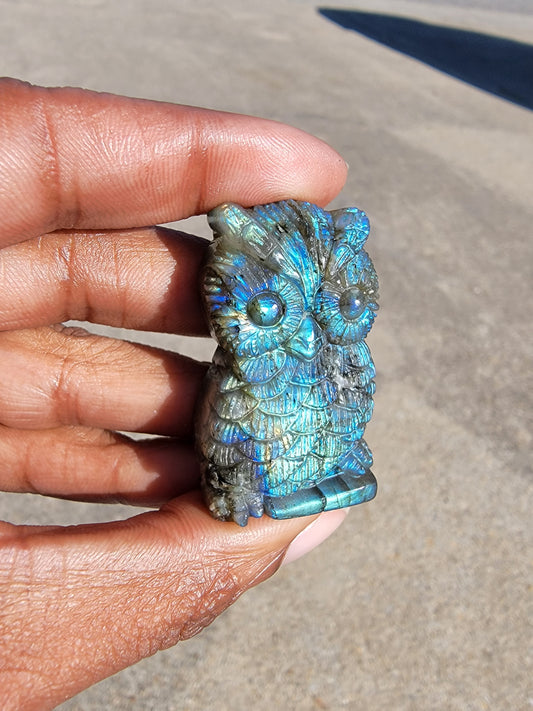 Labradorite Owl Carving