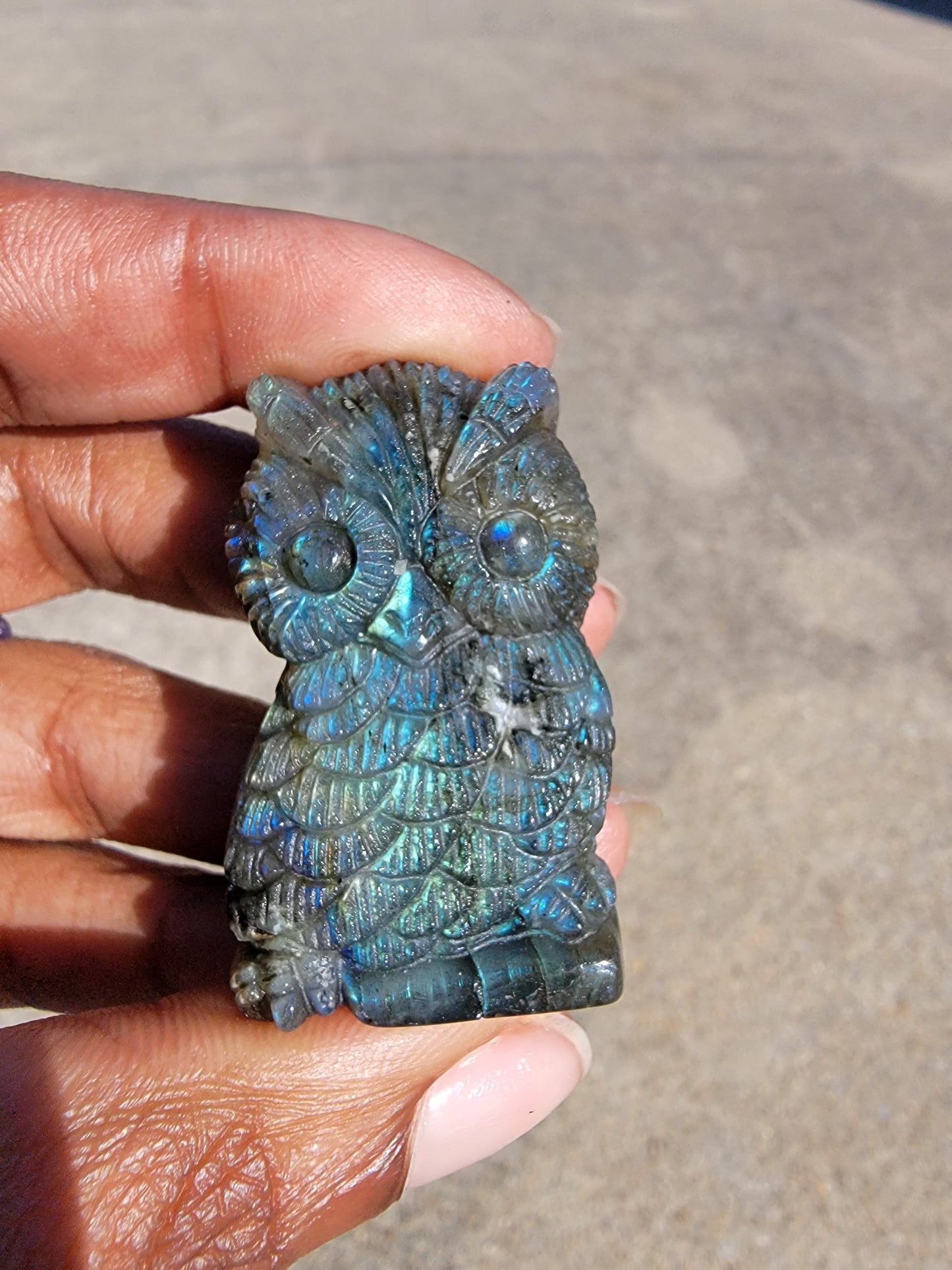 Labradorite Owl Carving