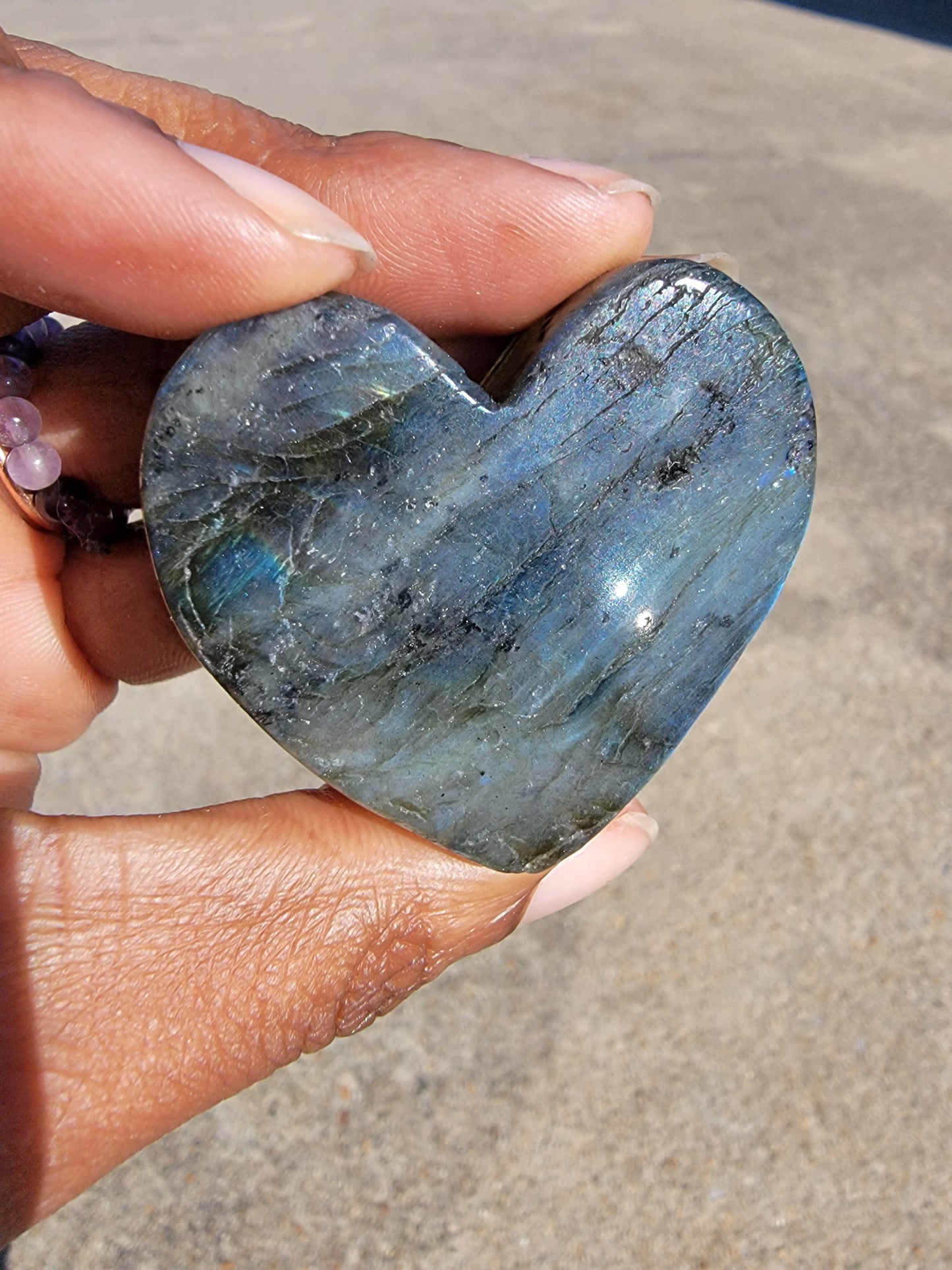 Labradorite Heart Shaped Mini Trinket Dish