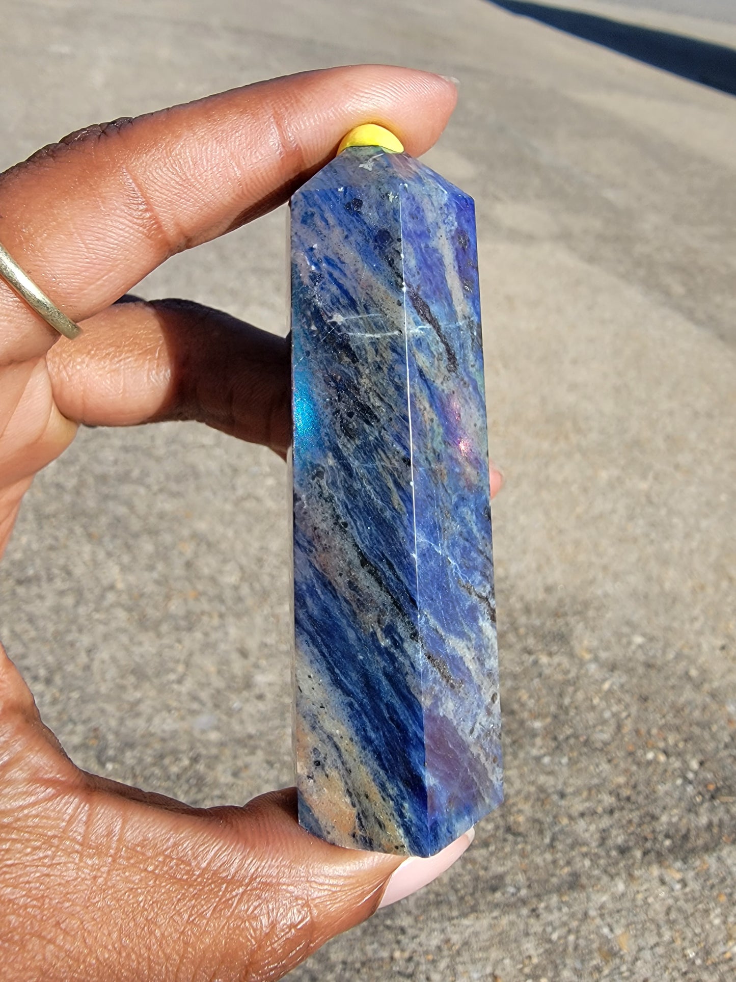 Aura Coated Blue Sodalite Tower