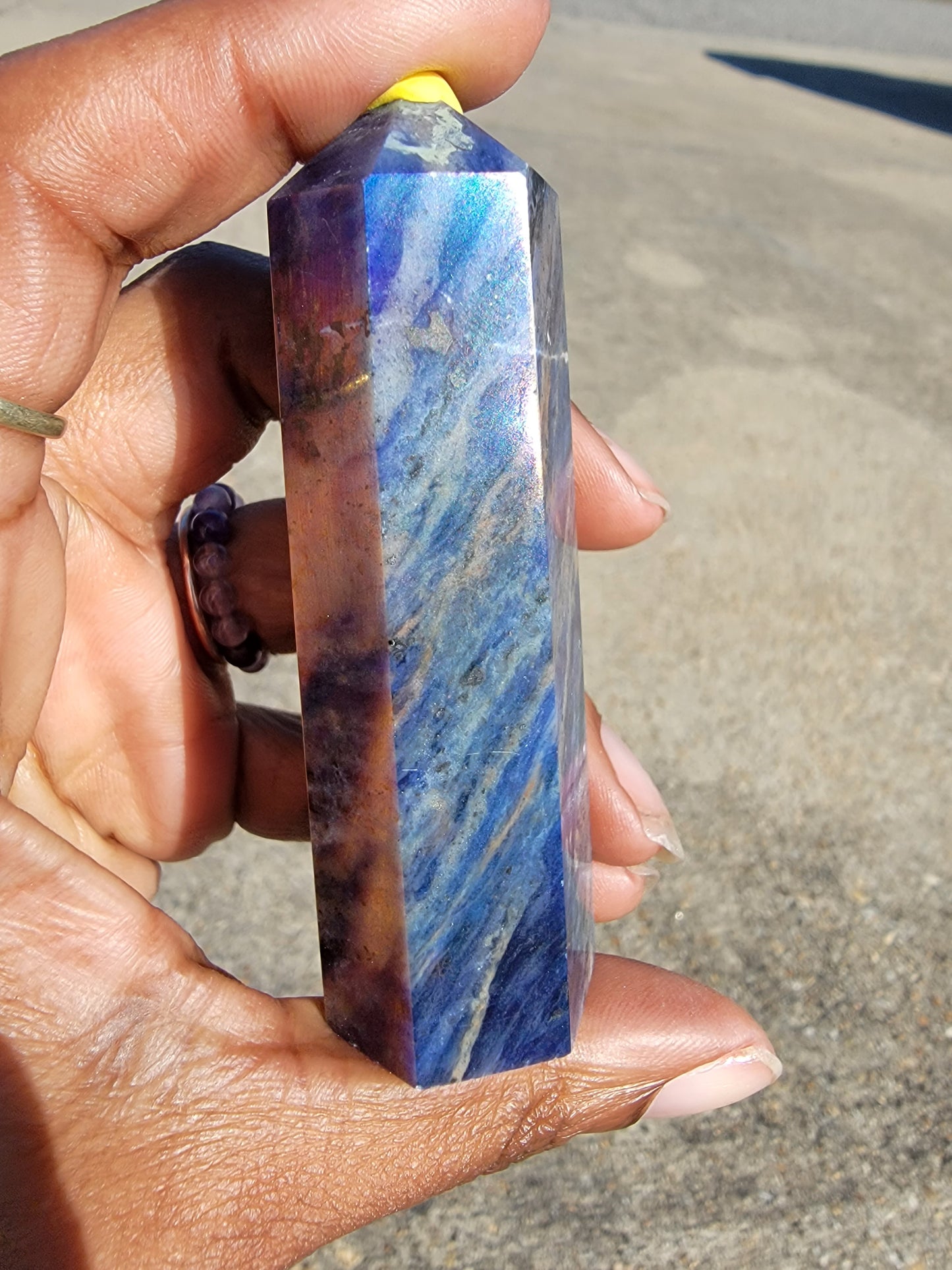 Aura Coated Blue Sodalite Tower