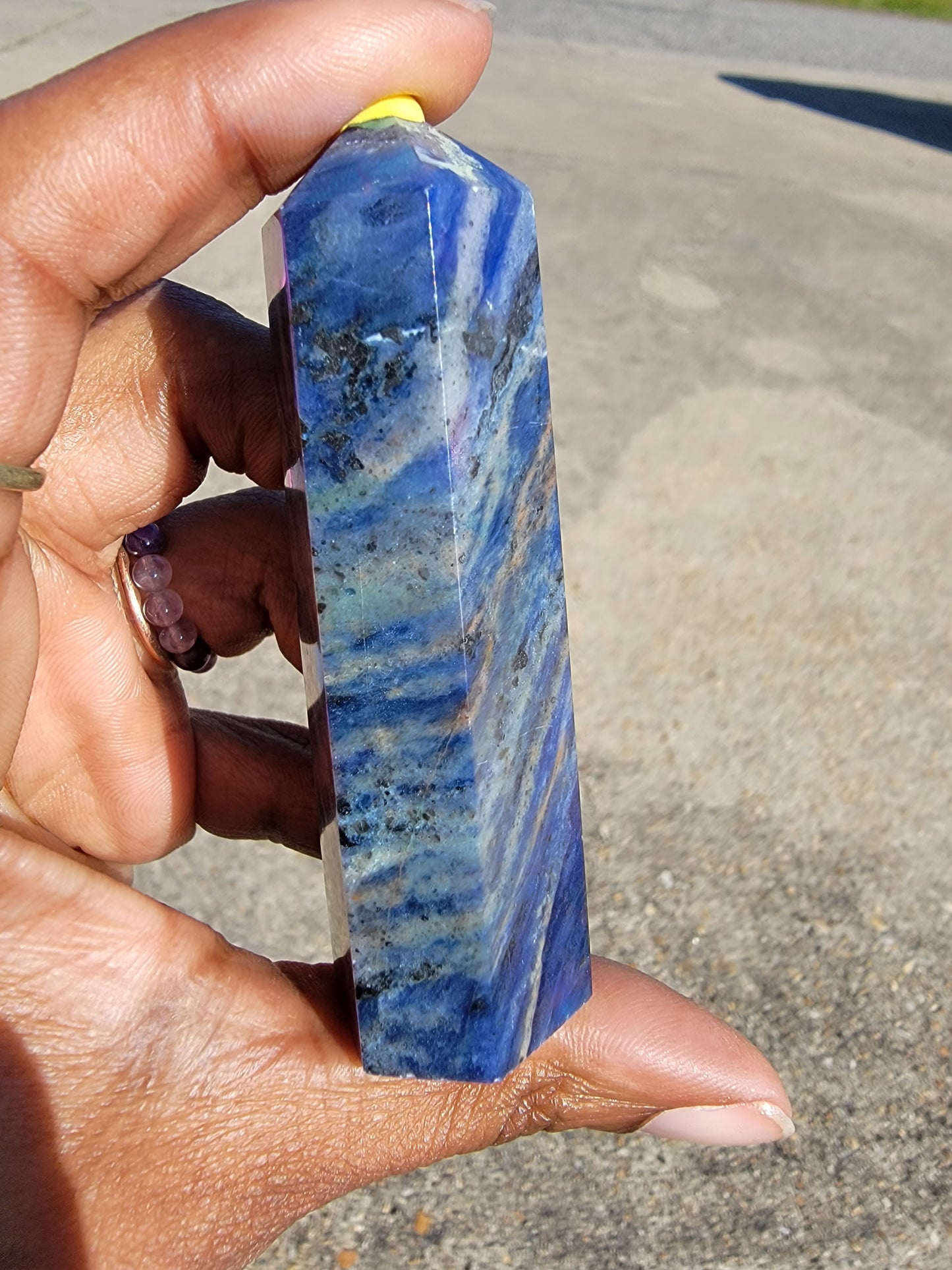 Aura Coated Blue Sodalite Tower