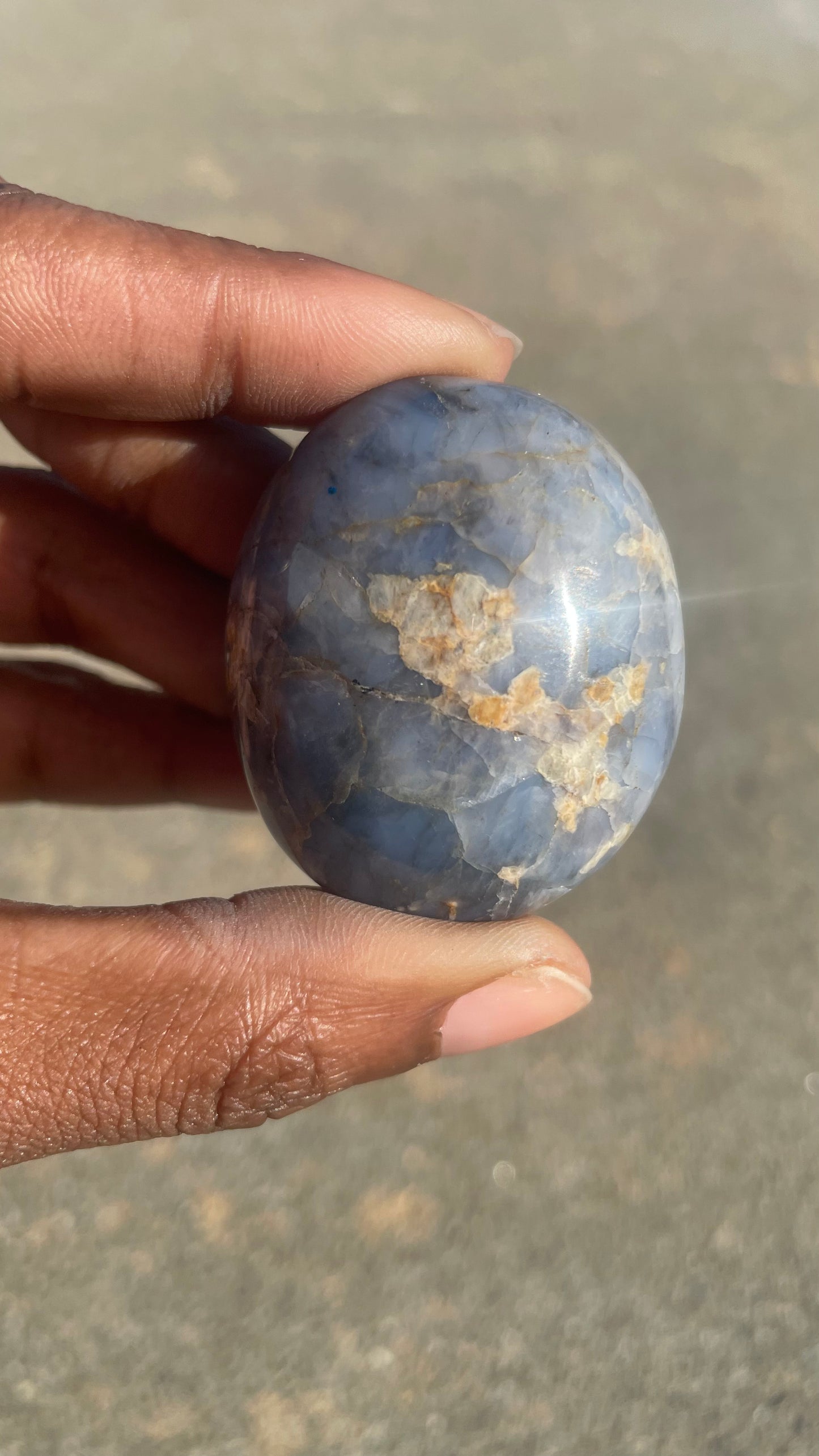 Blue Opal Palm Stone