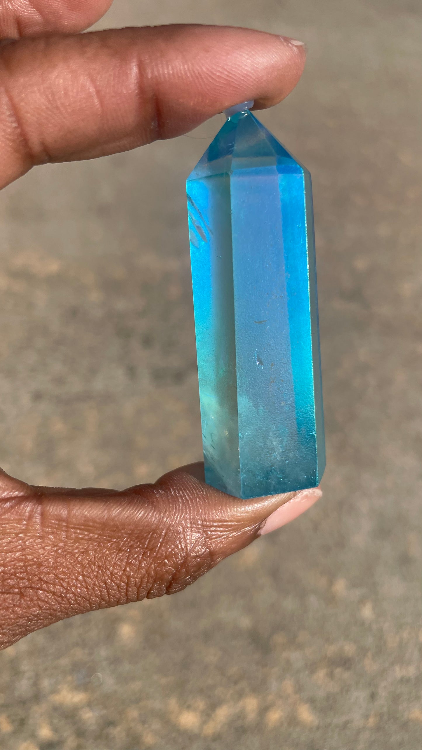 Blue Aura Quartz Tower