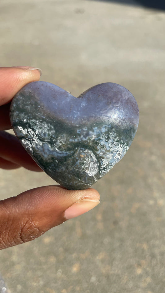 Moss Agate Heart