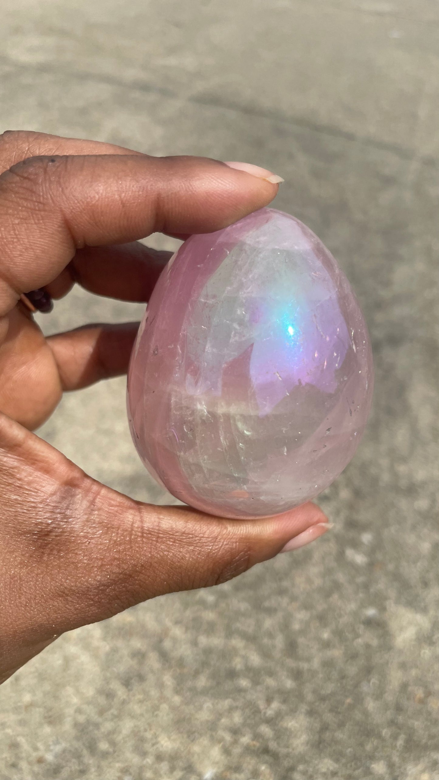 Aura Rose Quartz Egg