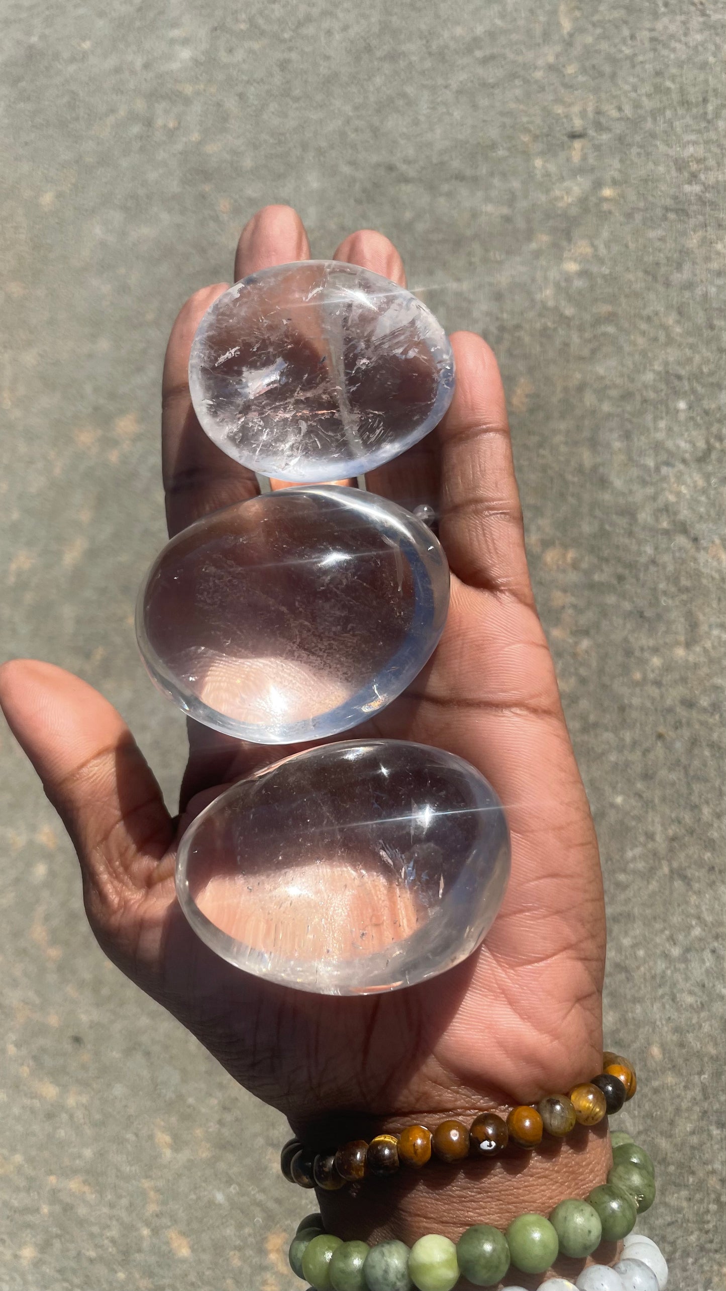 Clear Quartz Palm Stone