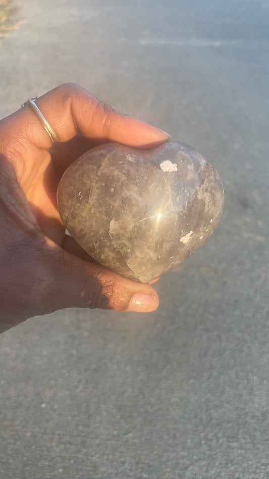 Blue Rose Quartz Heart